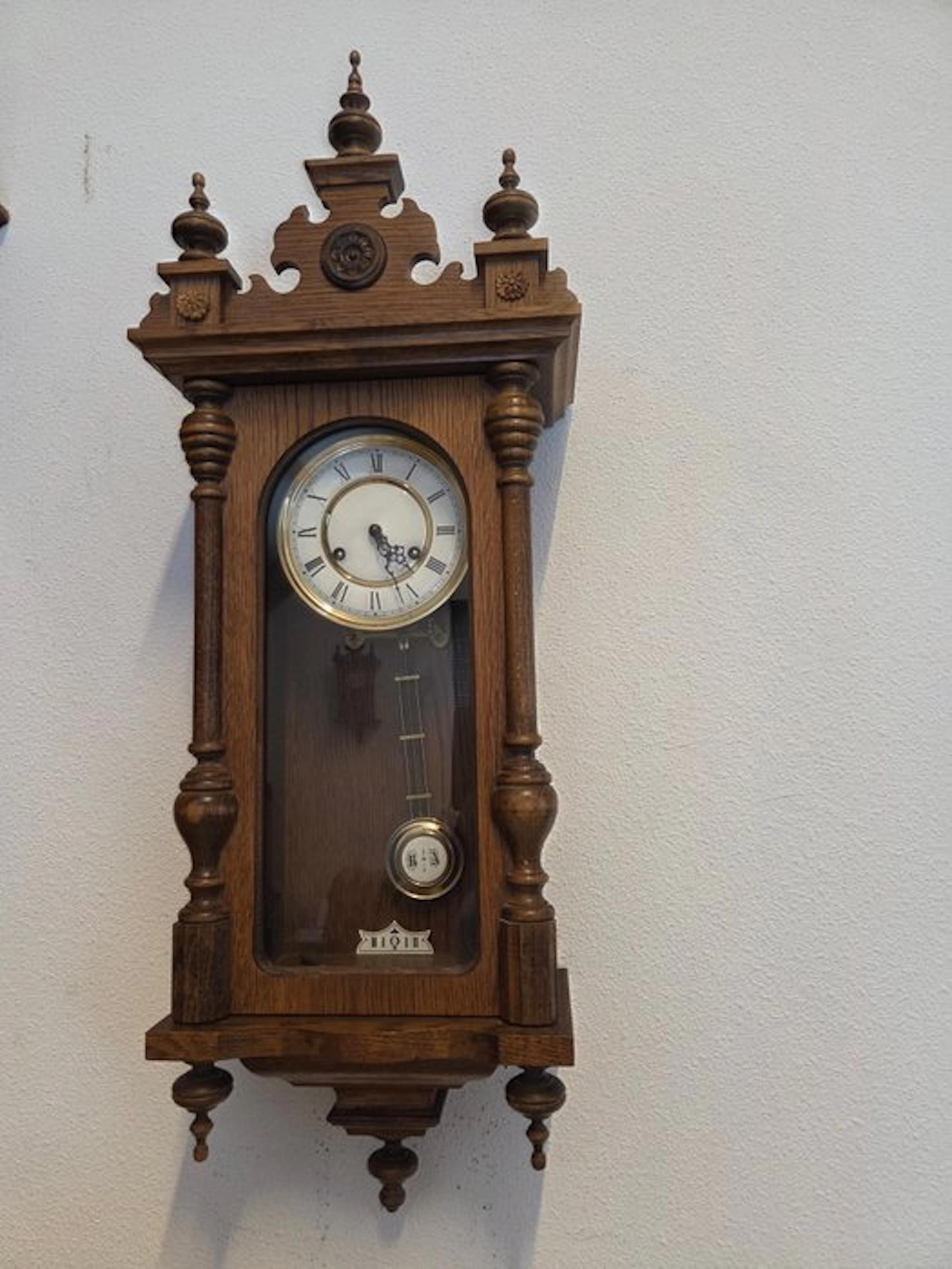 Wall clock - Wood - 1980-1990 - Beautiful oak wall clock
