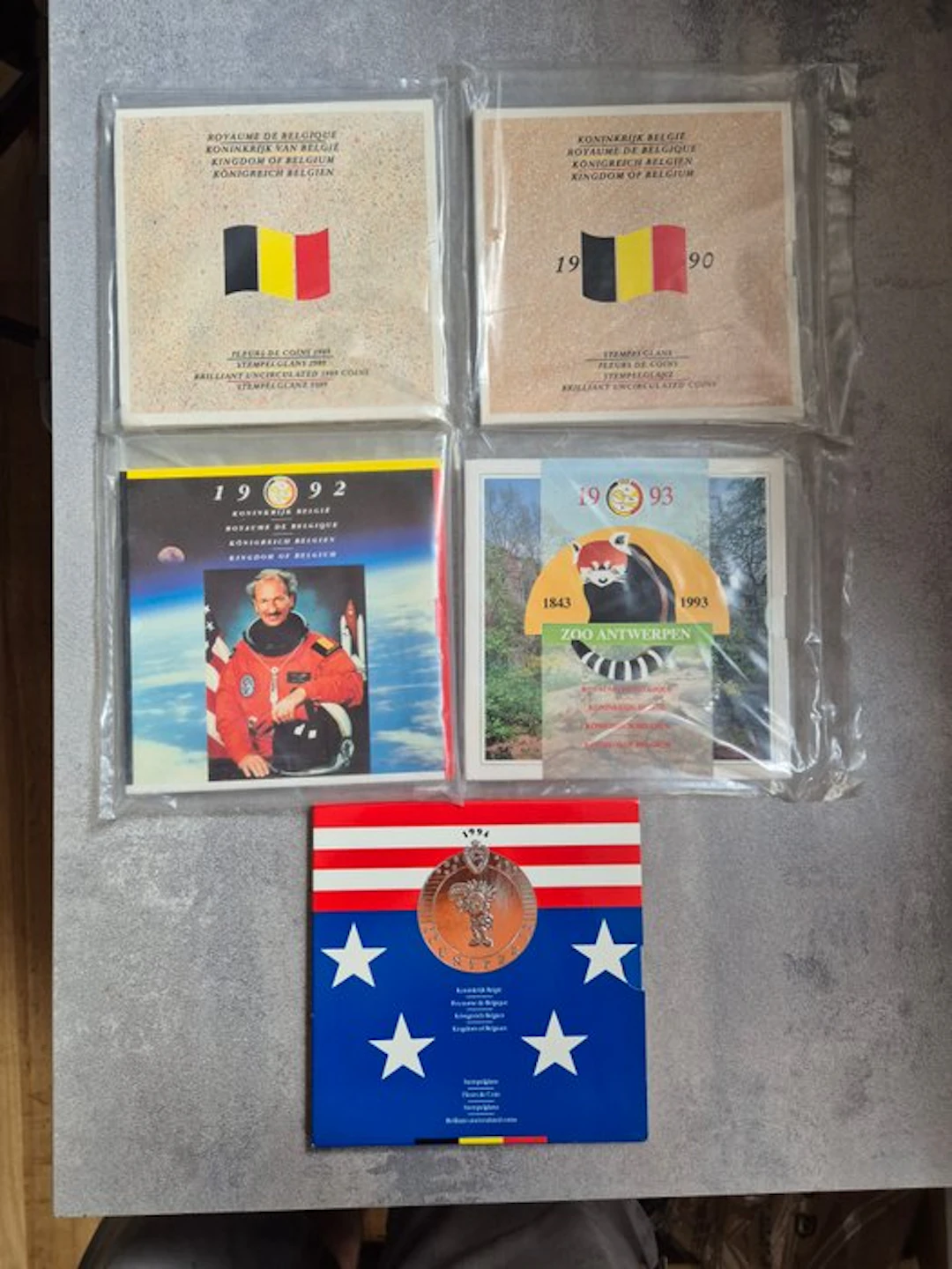Belgium. Séries FDC 1989+1990+1992+1993+1994 (No reserve price)