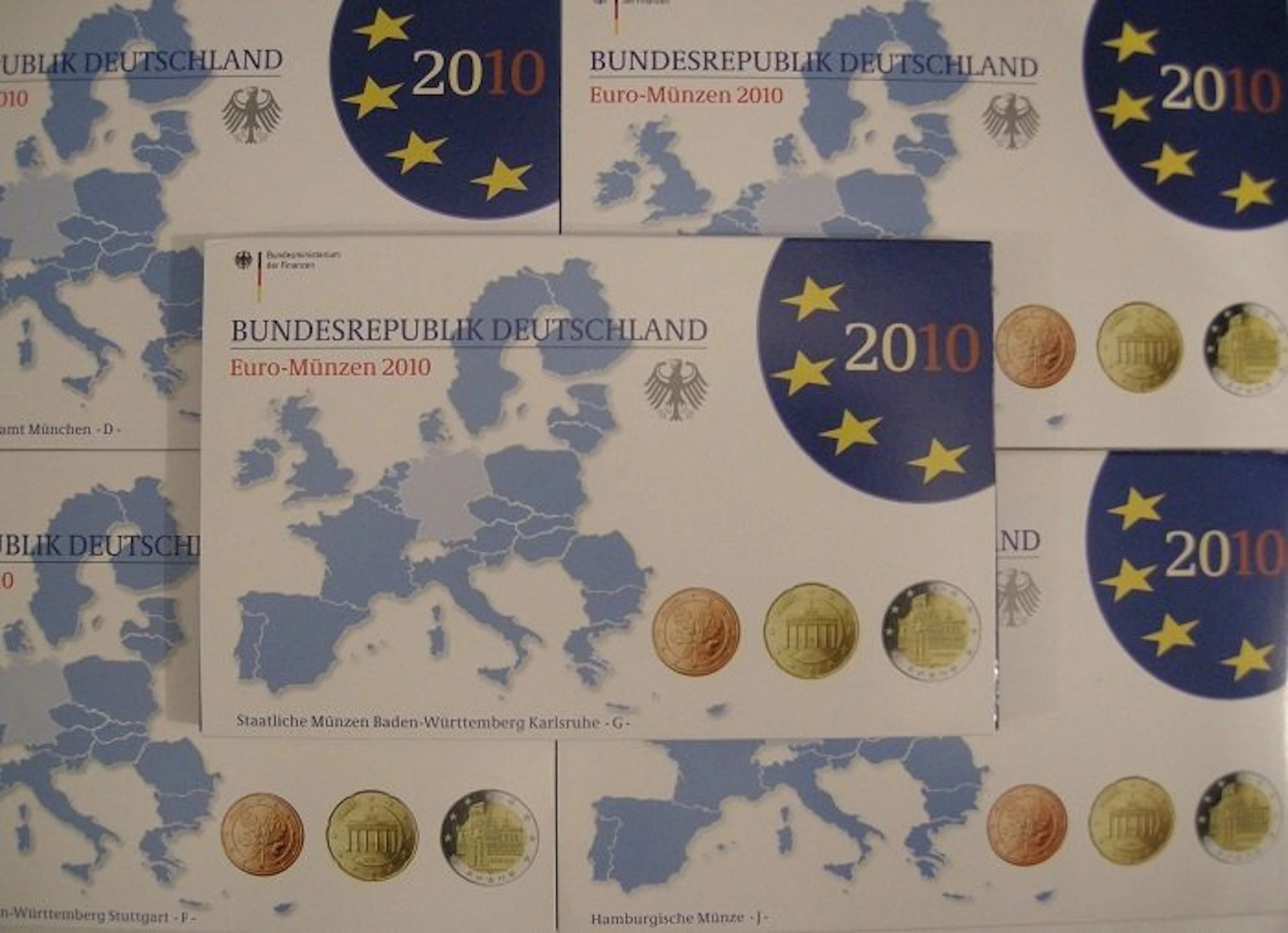 Germany. Proof Set 2010 "A,D,F,G,J" (5 sets) (No reserve price)