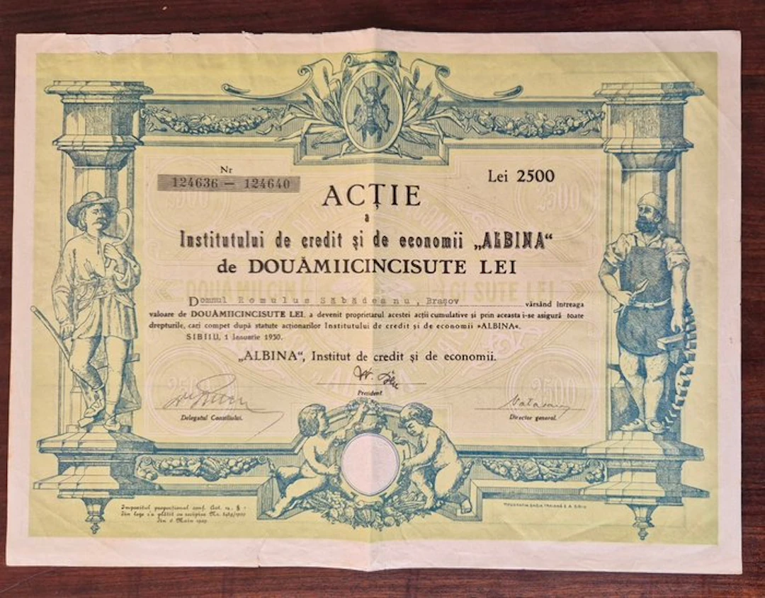 Romania. 2500 Leu - 1930 -Institutului de Credit și de...