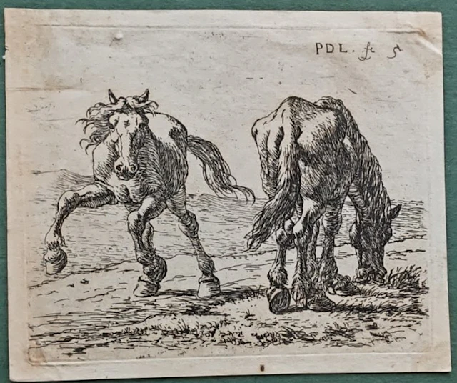 Pieter van Laer (1599-1642) - Una giumenta e il suo puledro al pascolo