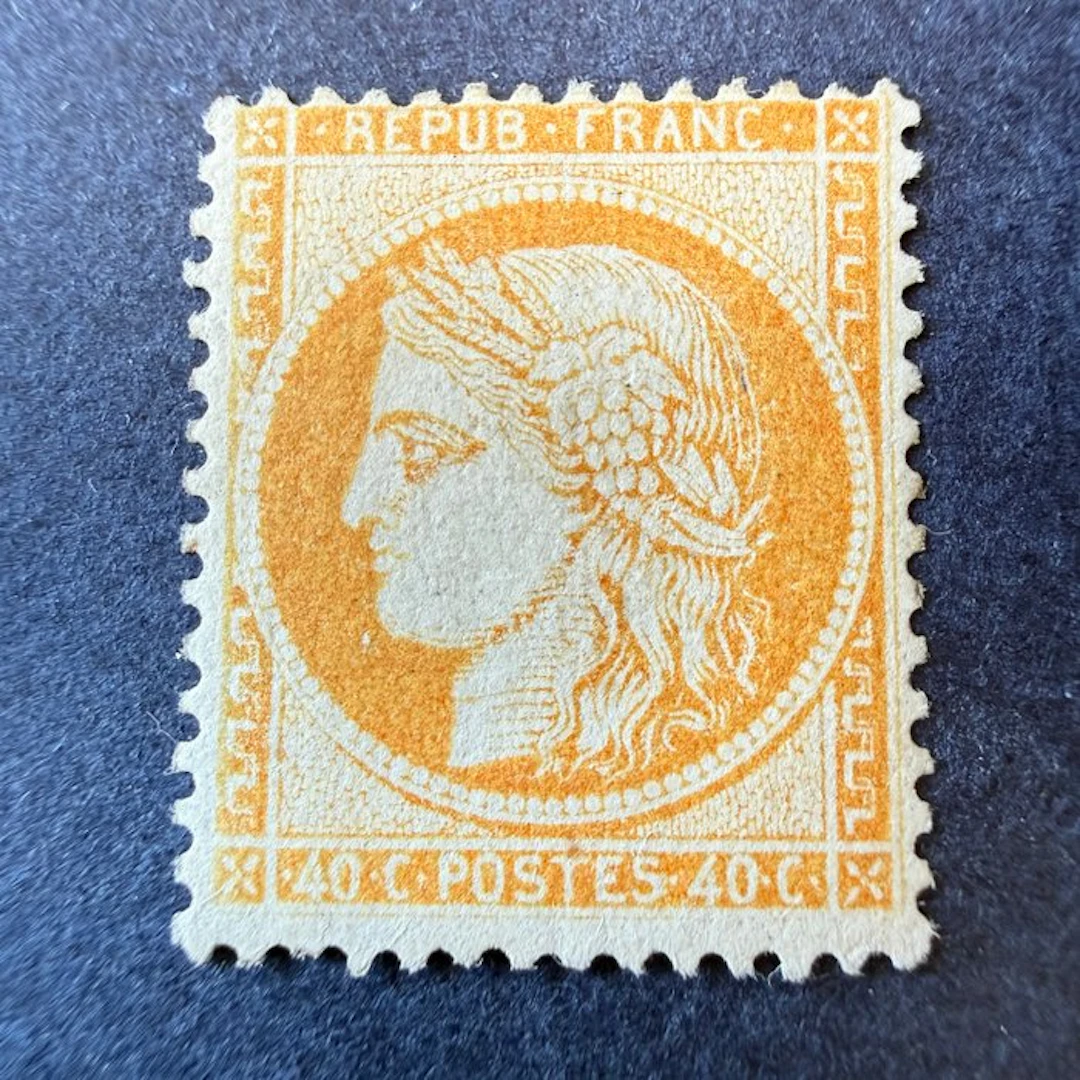 France - Yvert 38 "Ceres 40c seated" mint * with hinge. Signed Calves. TB.