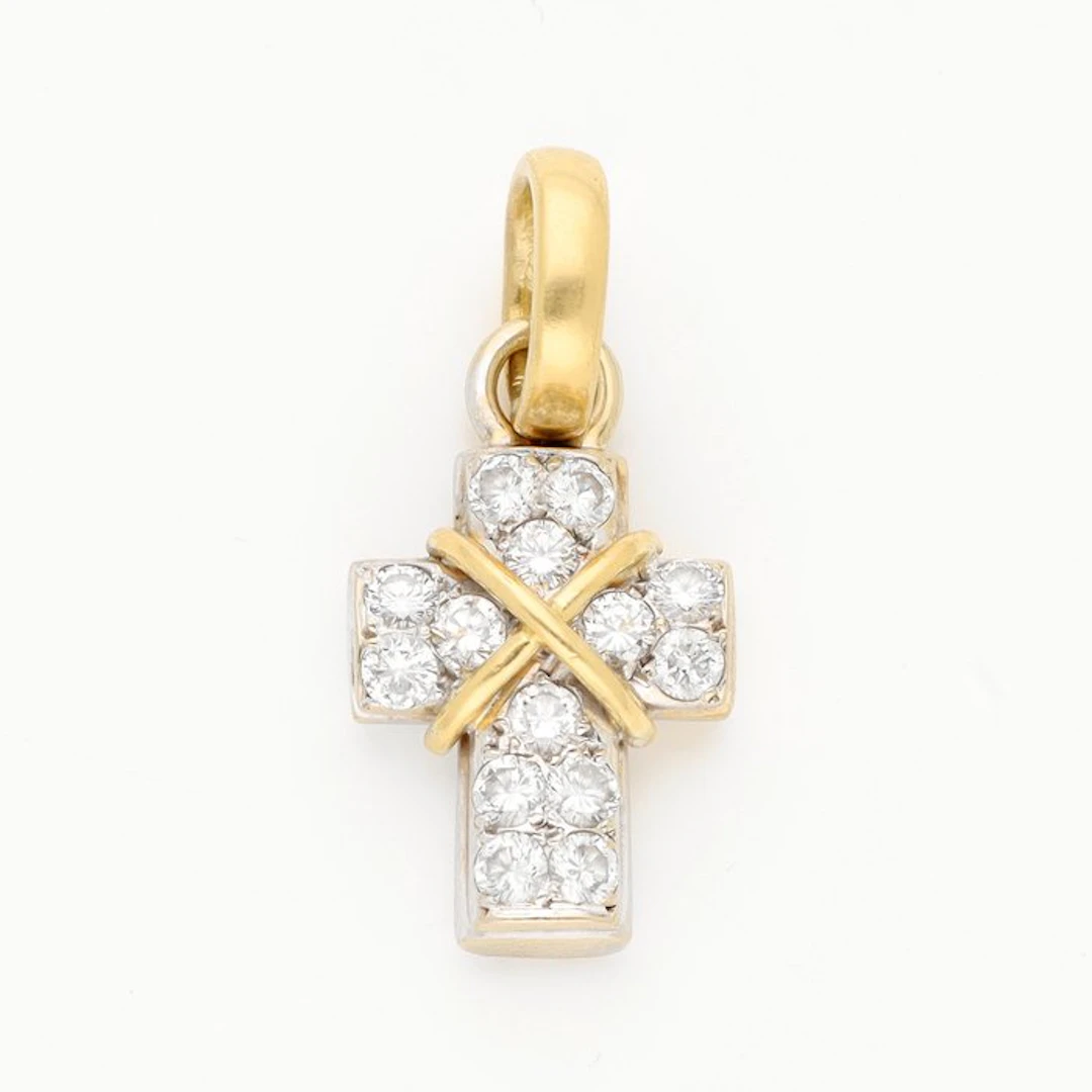 Pendant - 18 kt. White gold, Yellow gold Diamond (Natural)