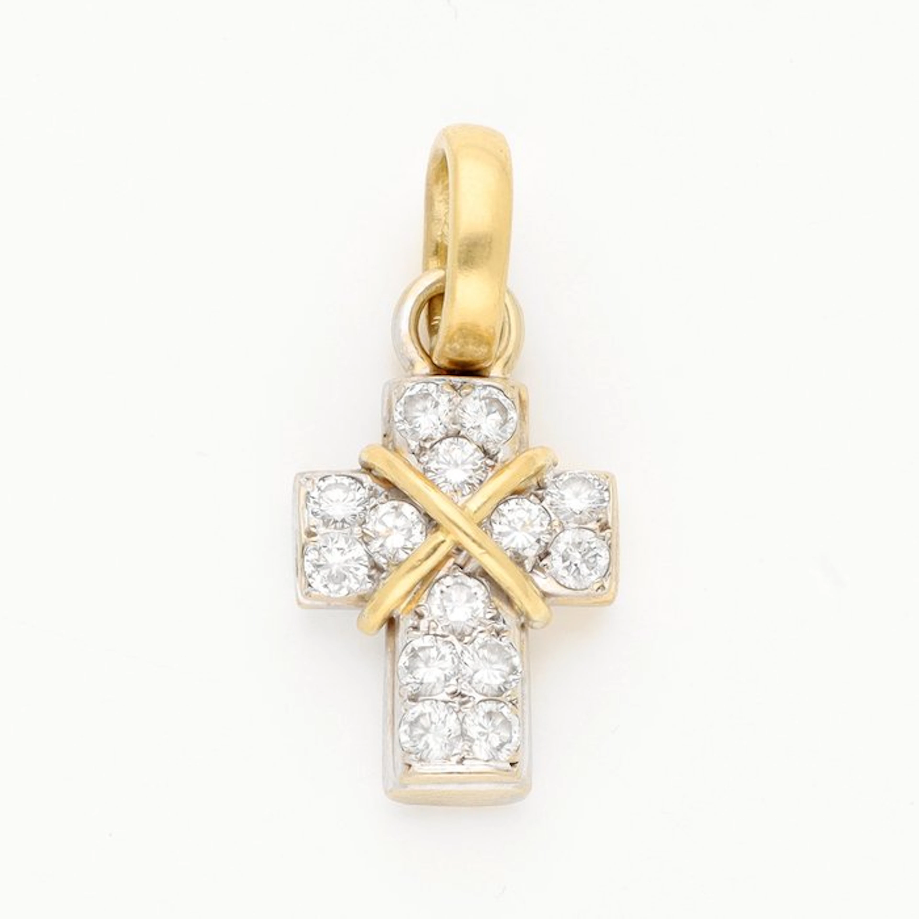 Pendant - 18 kt. White gold, Yellow gold Diamond (Natural)