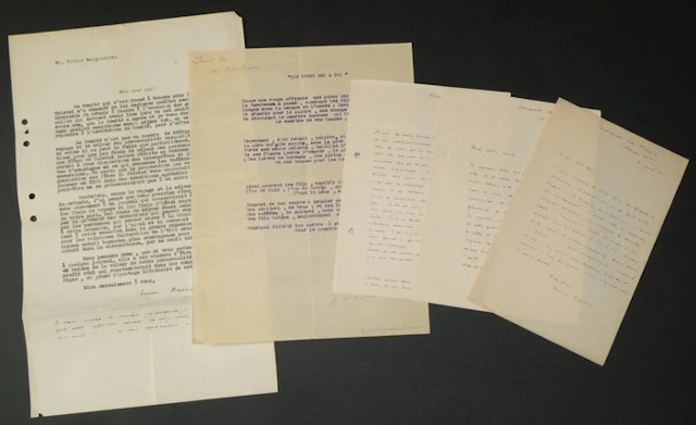 Henri Barbusse - Ensemble de 4 lettres signées à Victor...