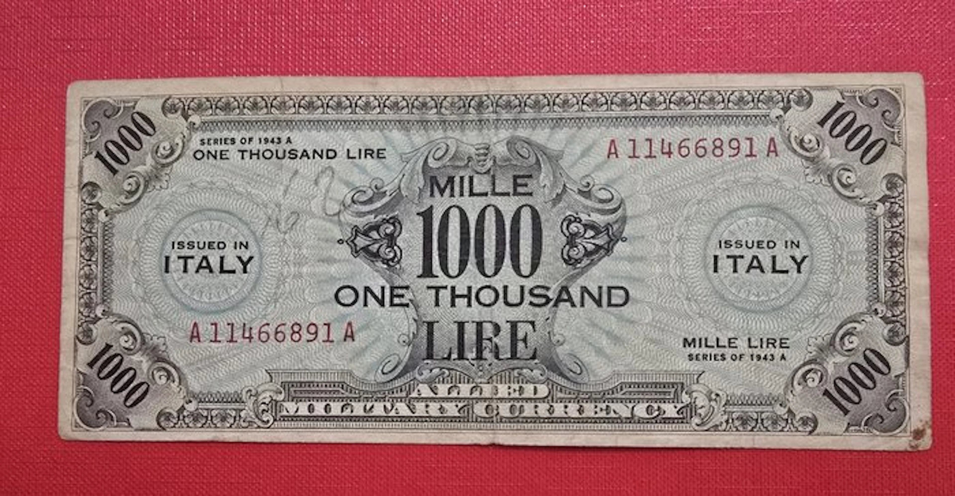 Italy. - 1.000 Lire 1943 - Allied Military Currency...