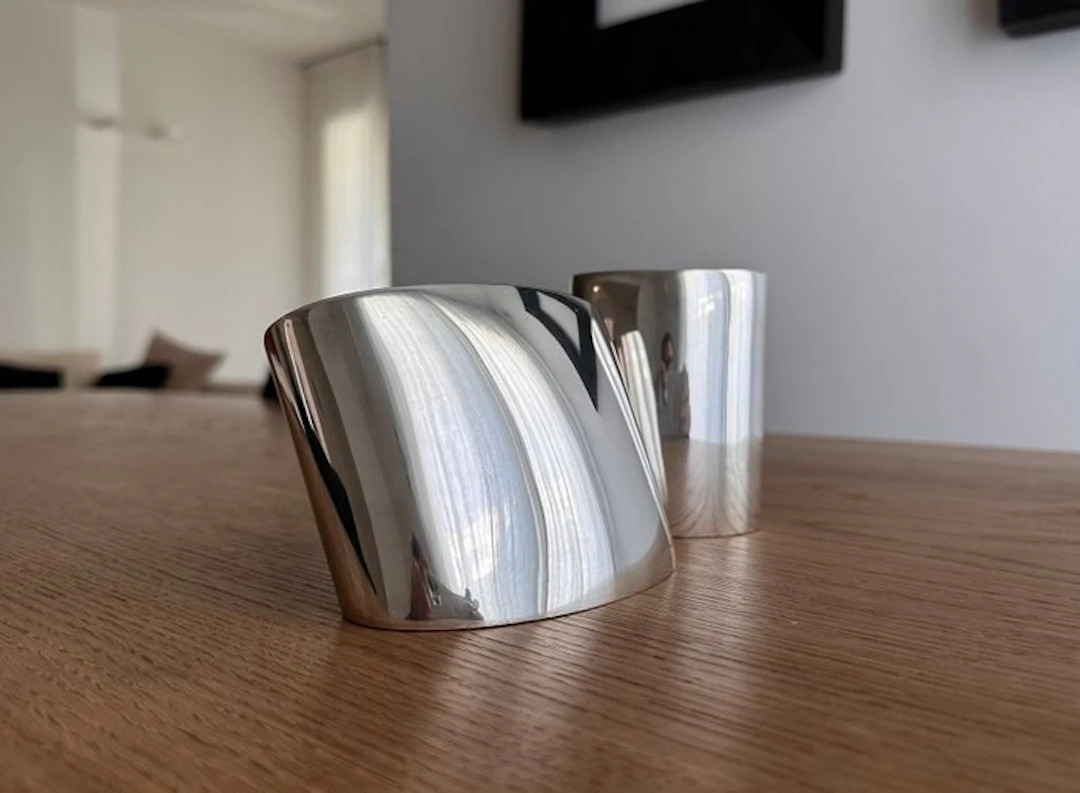 De Vecchi milano - Vase (2) - .925 silver - modernist sculptures