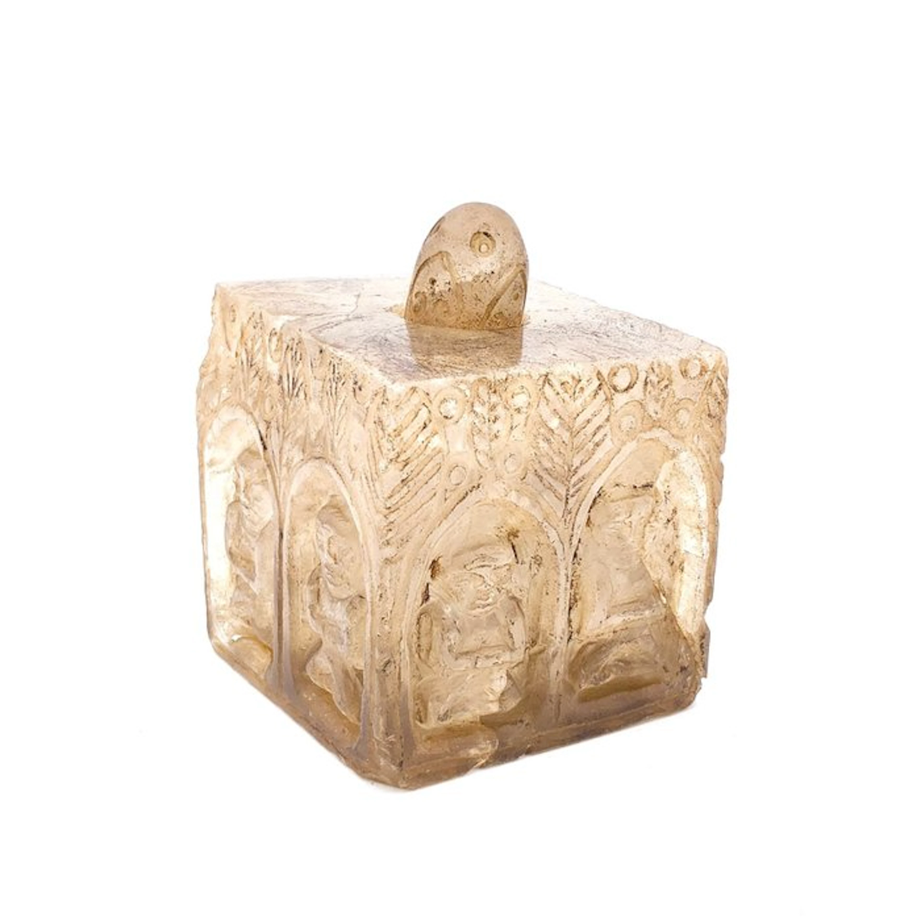 Early Gandhara Rock Crystal Rare Buddhist Relic Stupa Square Bead - 90 mm
