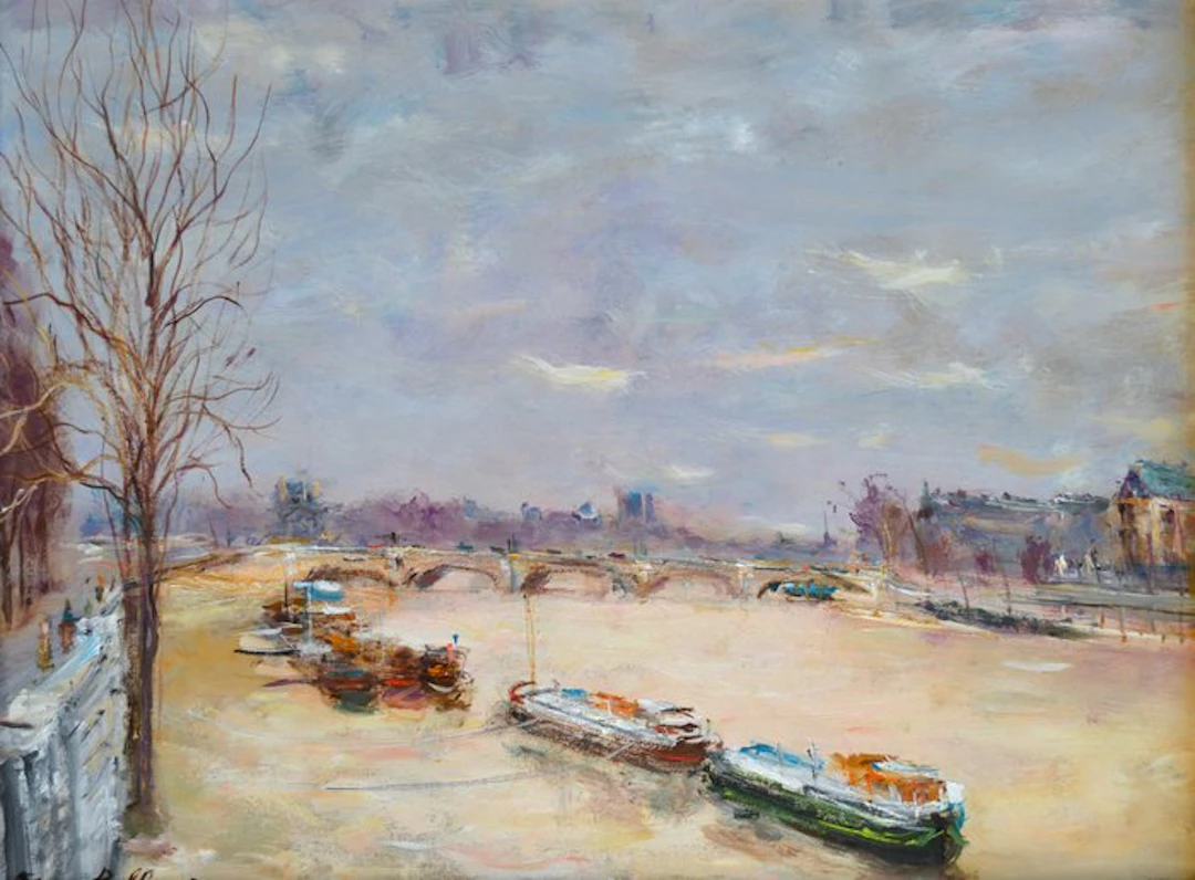 Serge Belloni (1925- 2005) - Quais de Seine en automne, Paris