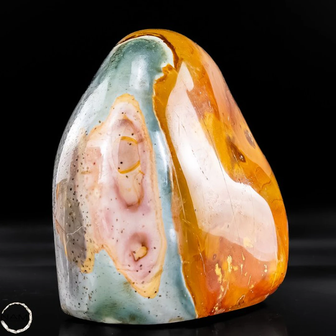 Natural Polychrome Jasper Freeform – rare color composition in green