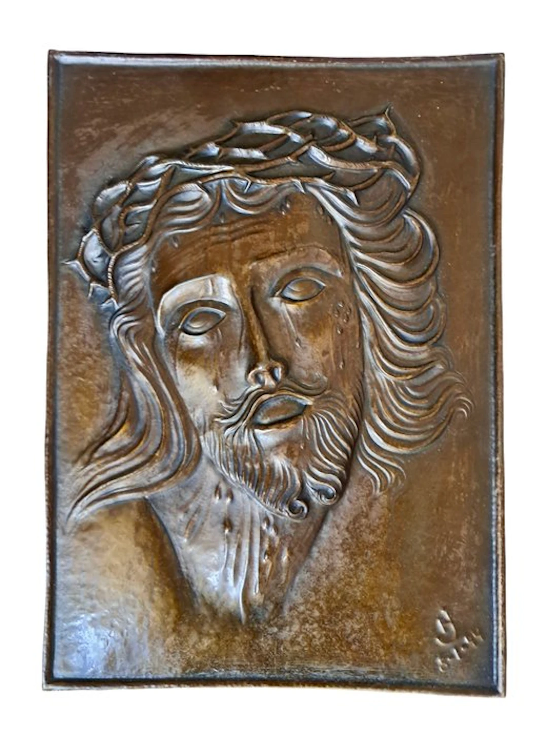 Copper relief - Jesus Christ with the crown of thorns...