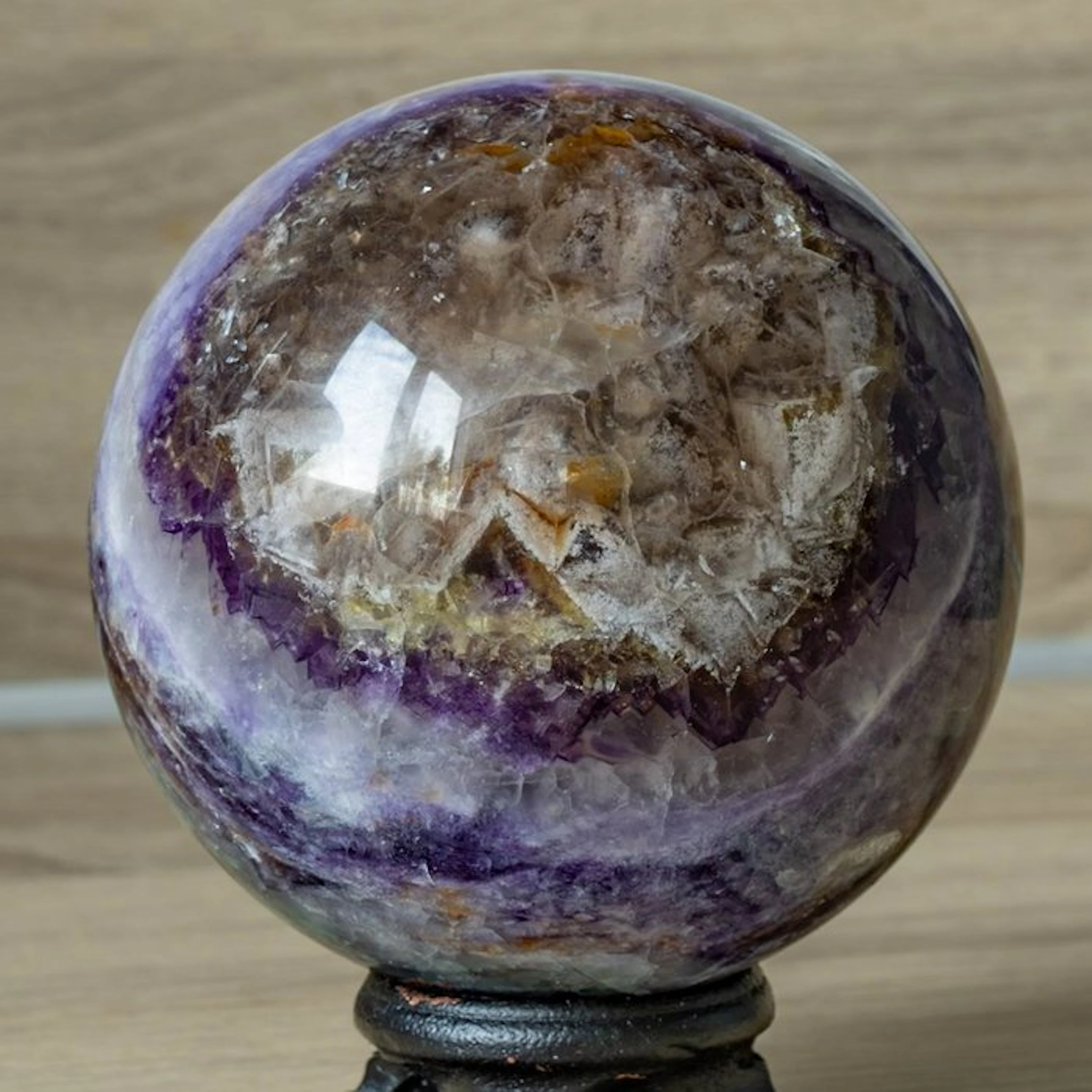 Fluorite Fine polished Multicolor fluorite sphere...