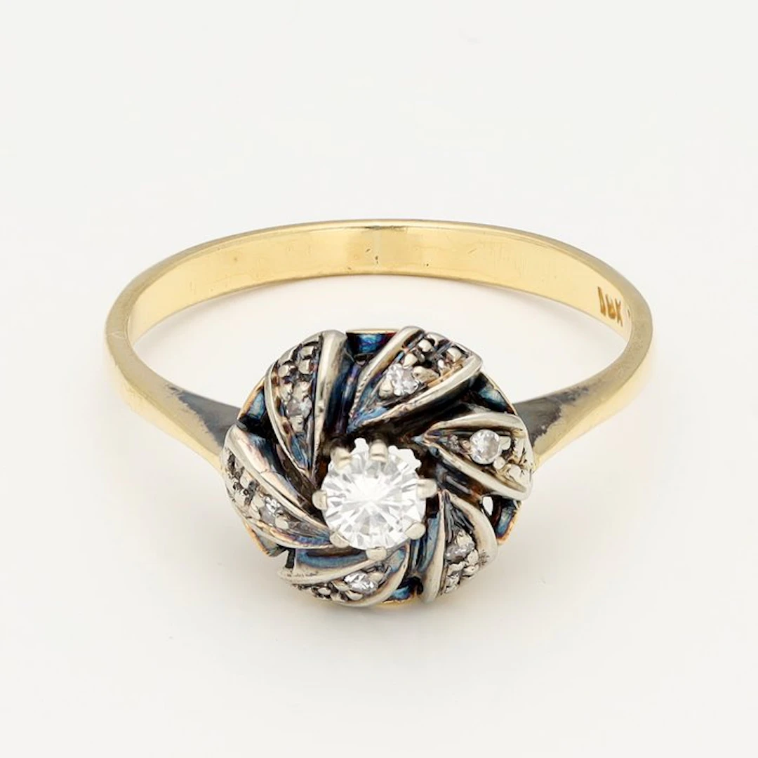 Ring - 14 kt. Yellow gold Diamond (Natural)