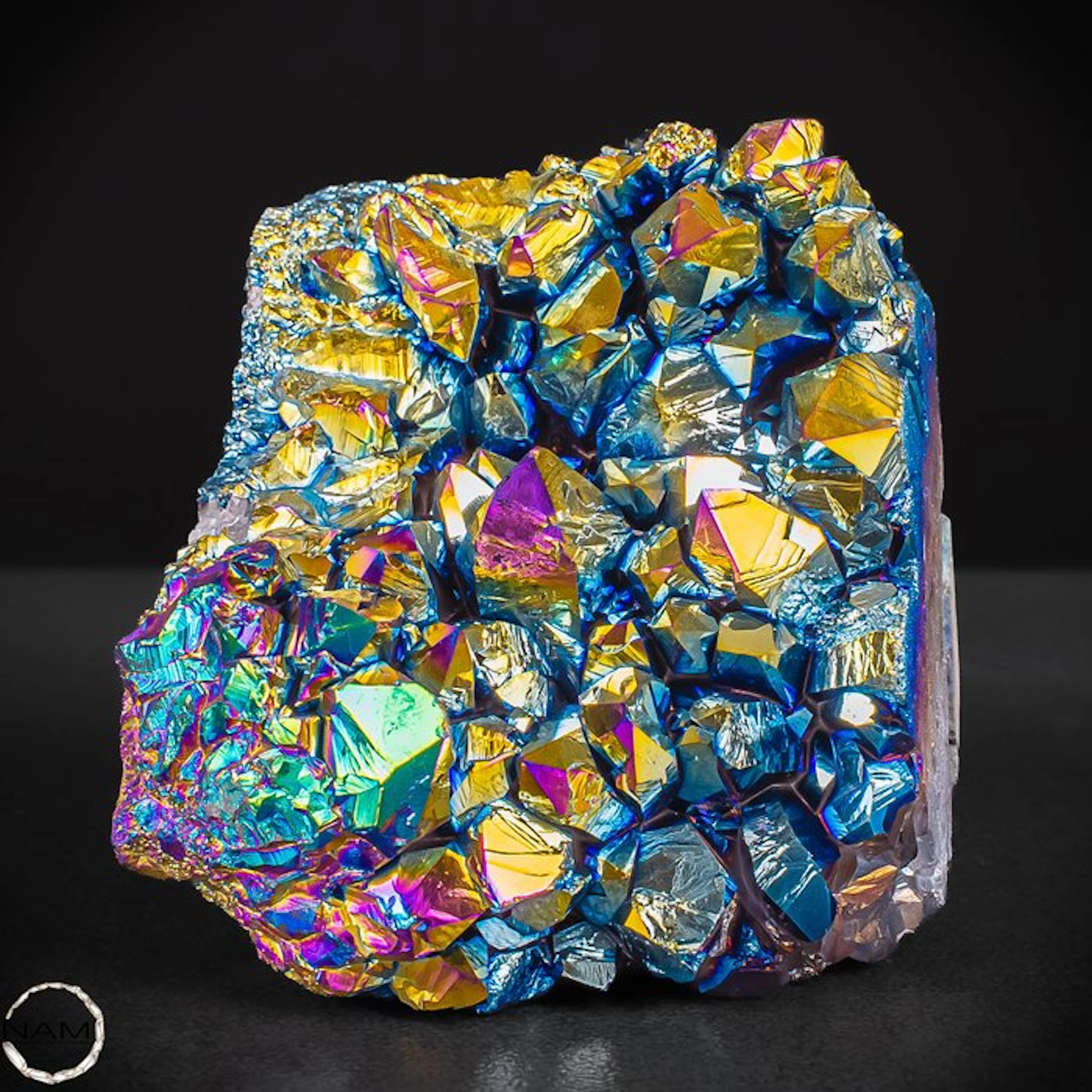 Spectacle of Light: Aura-Amethyst Druse in rainbow colors- 807.11 g