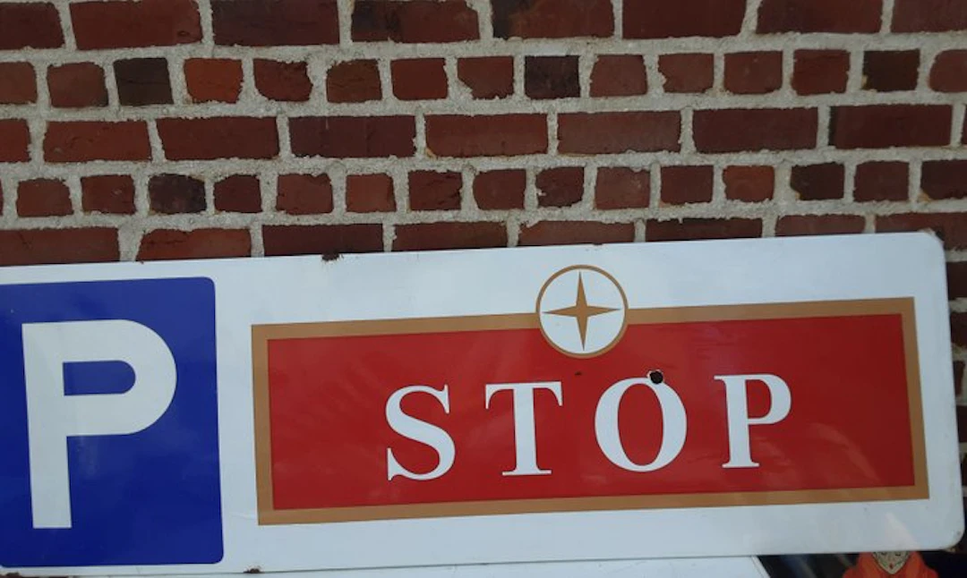 Stella Artois - Parking - Stop - Enamel sign - Enamel