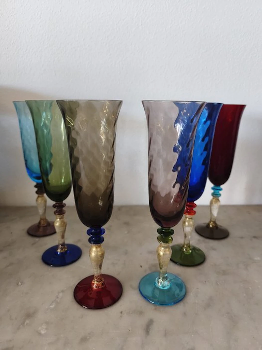 Drinking service (6) - Murano glass - Murano