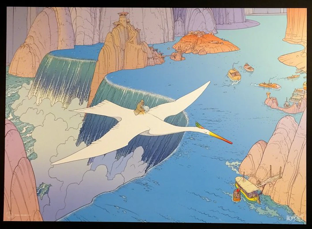 Moebius - 1 Offset Print - Le vol sur les cascades
