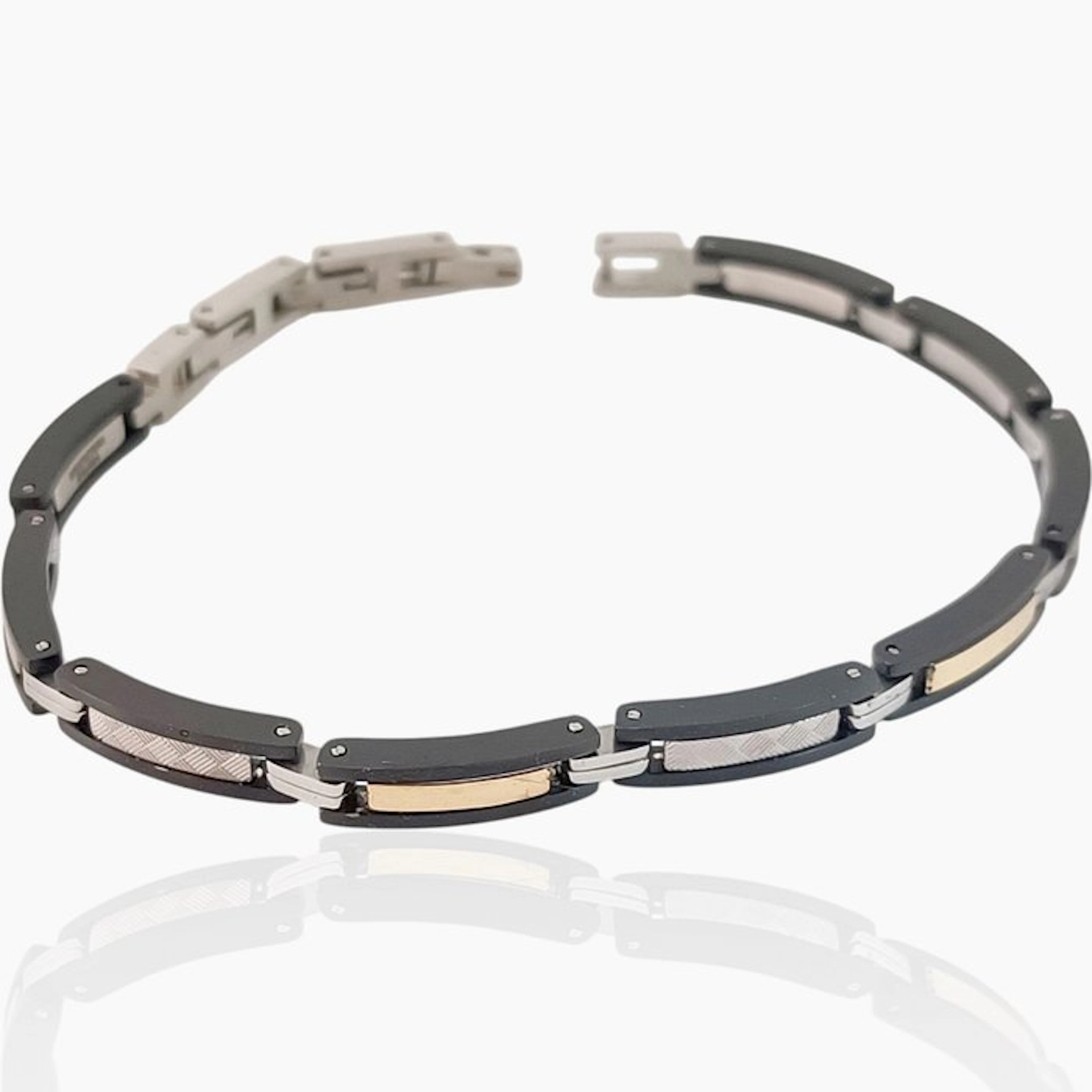 Diamond - 18 kt. - Steel, Yellow gold - Bracelet - Italian Manufacturing