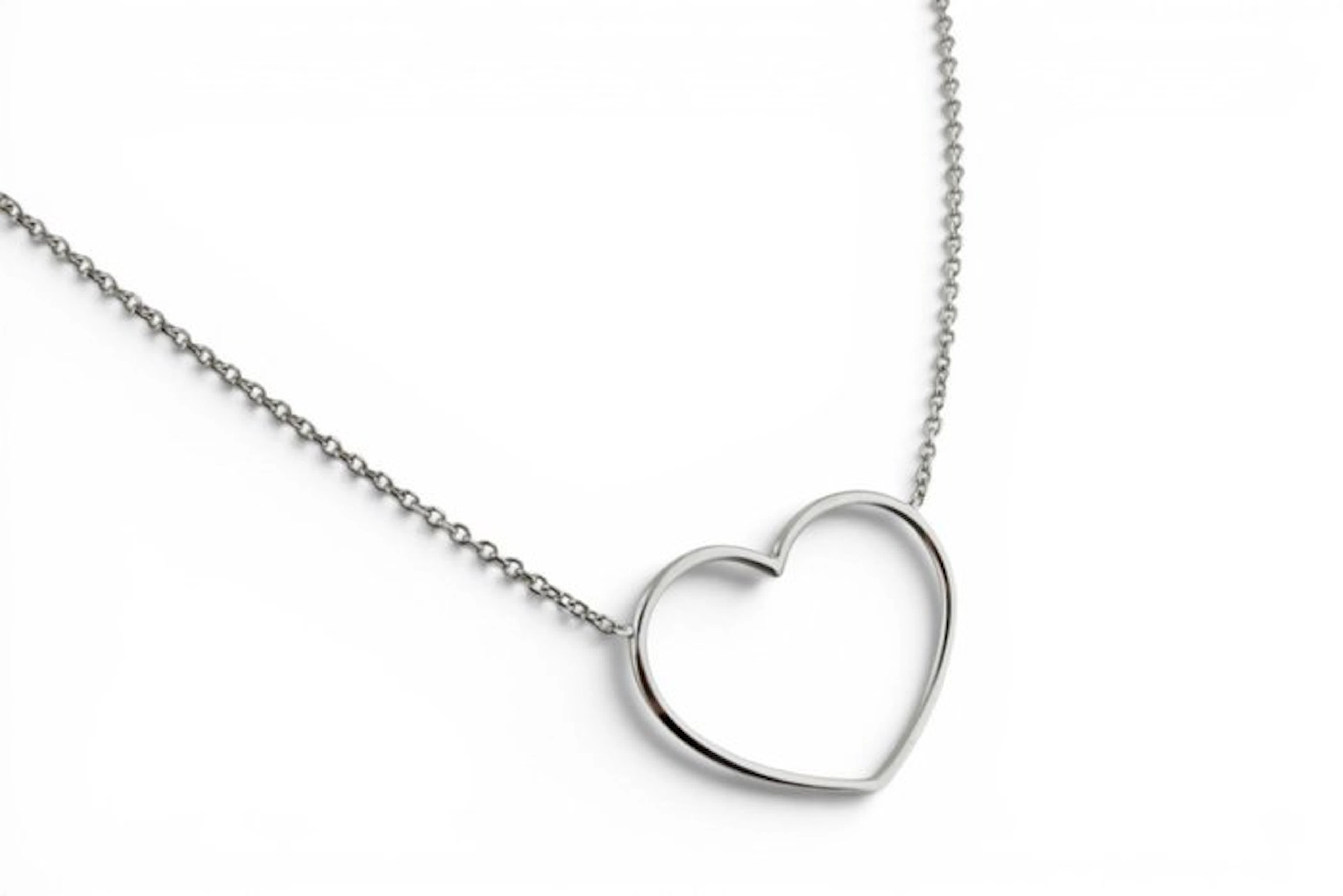 Necklace with pendant - 18 kt. White gold