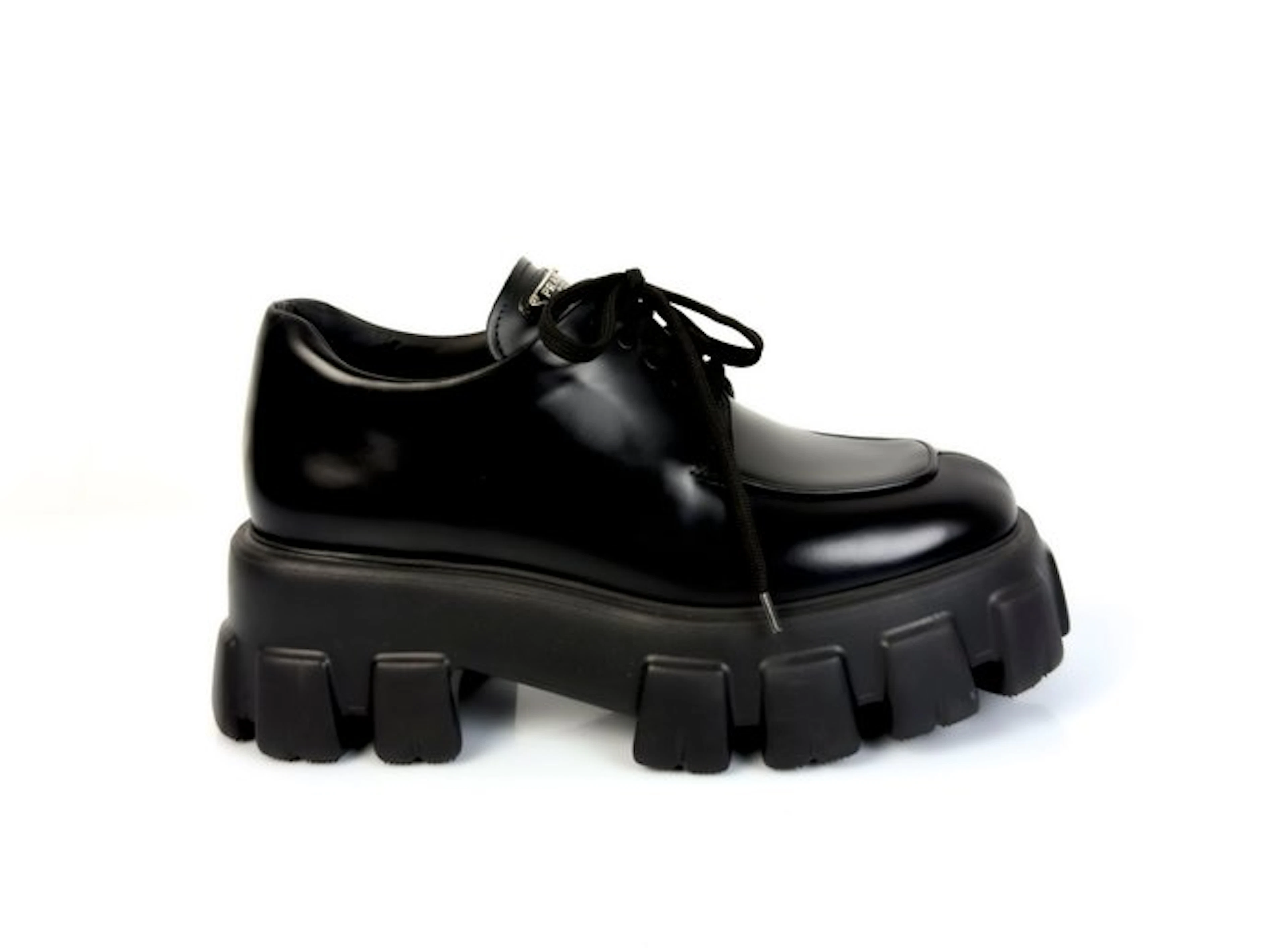 Prada - Monolith Brushed Leather - Lace-up shoes - Size: EU 38.5