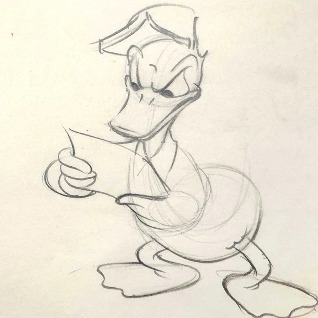 Donald Duck : Original Animation Production Drawing - (Walt Disney