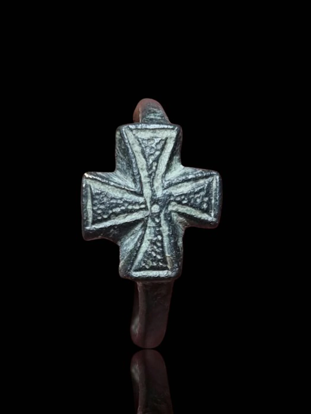 Medieval, Crusaders Era Bronze Top Rare Cross Seal Ring