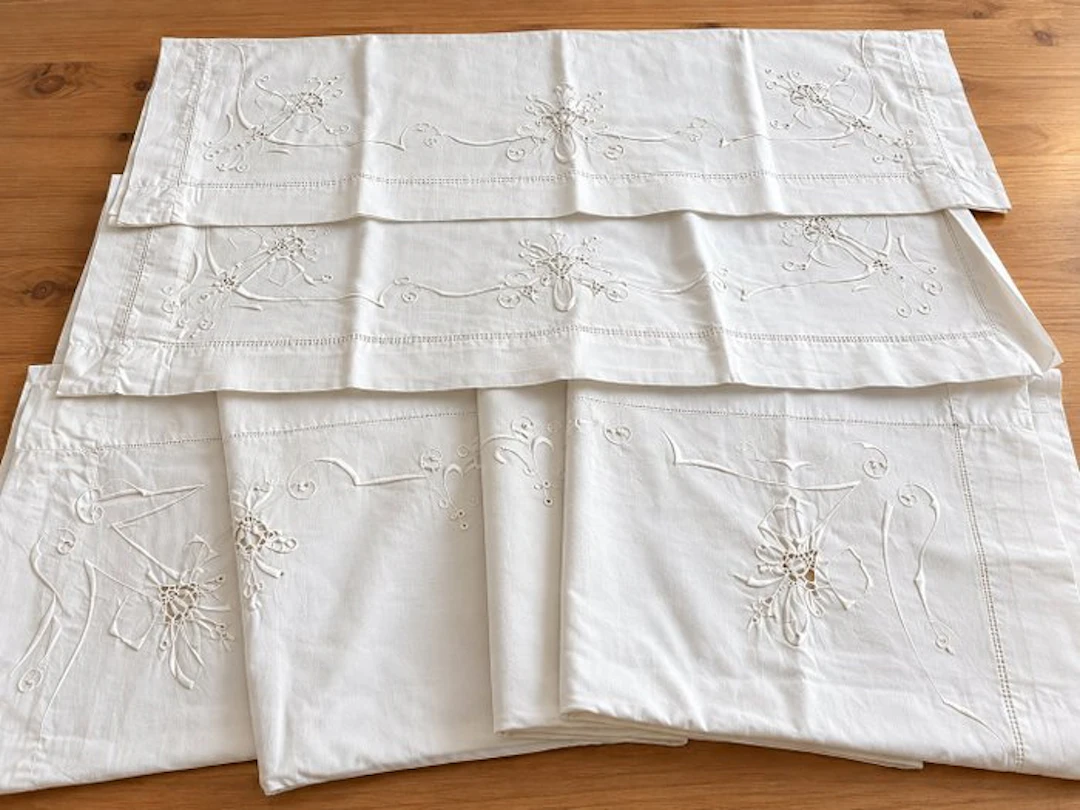 Bed sheet (3) - 280 cm - 240 cm - Antique linens and trousseau.