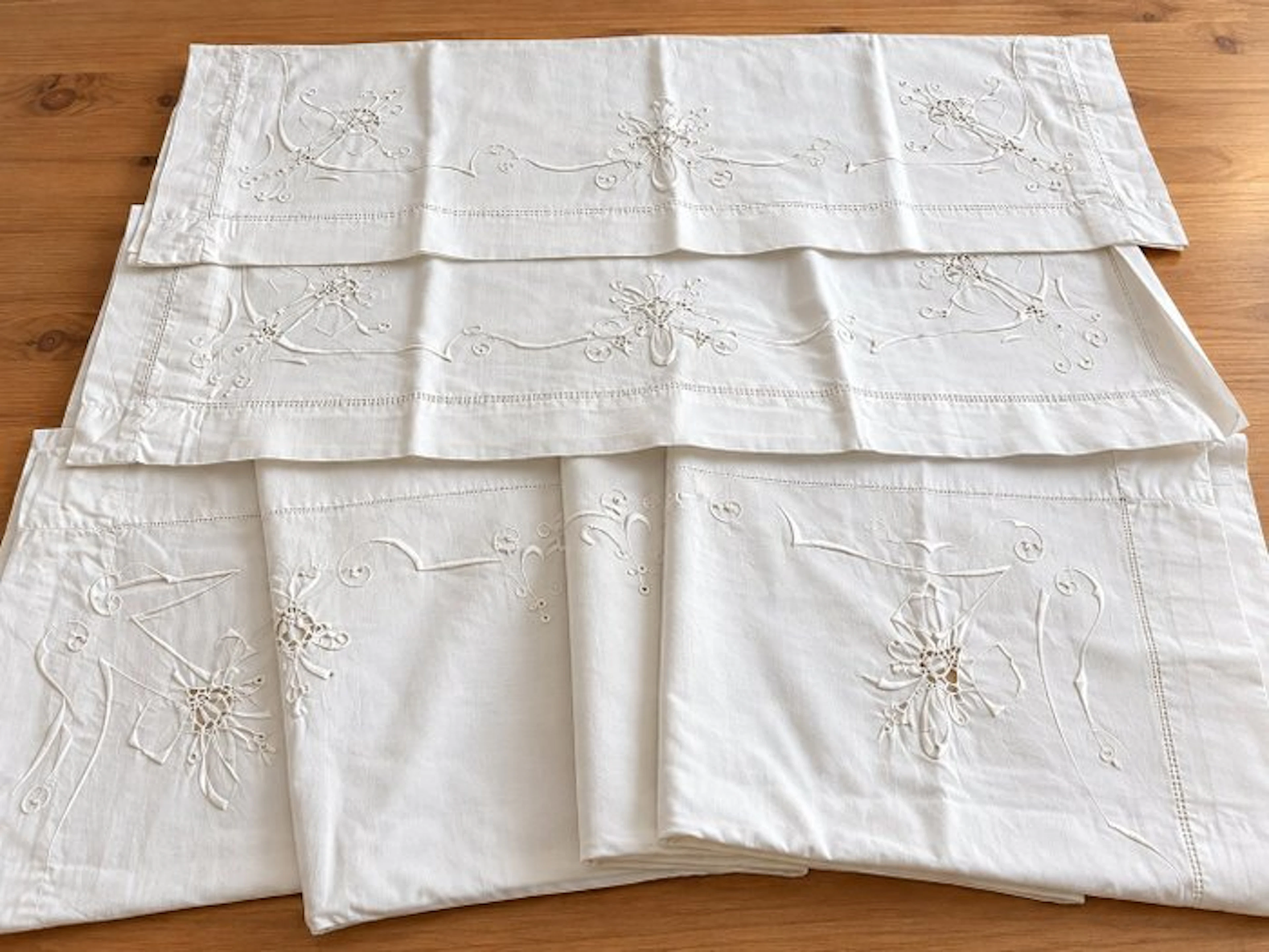 Bed sheet (3) - 280 cm - 240 cm - Antique linens and trousseau.