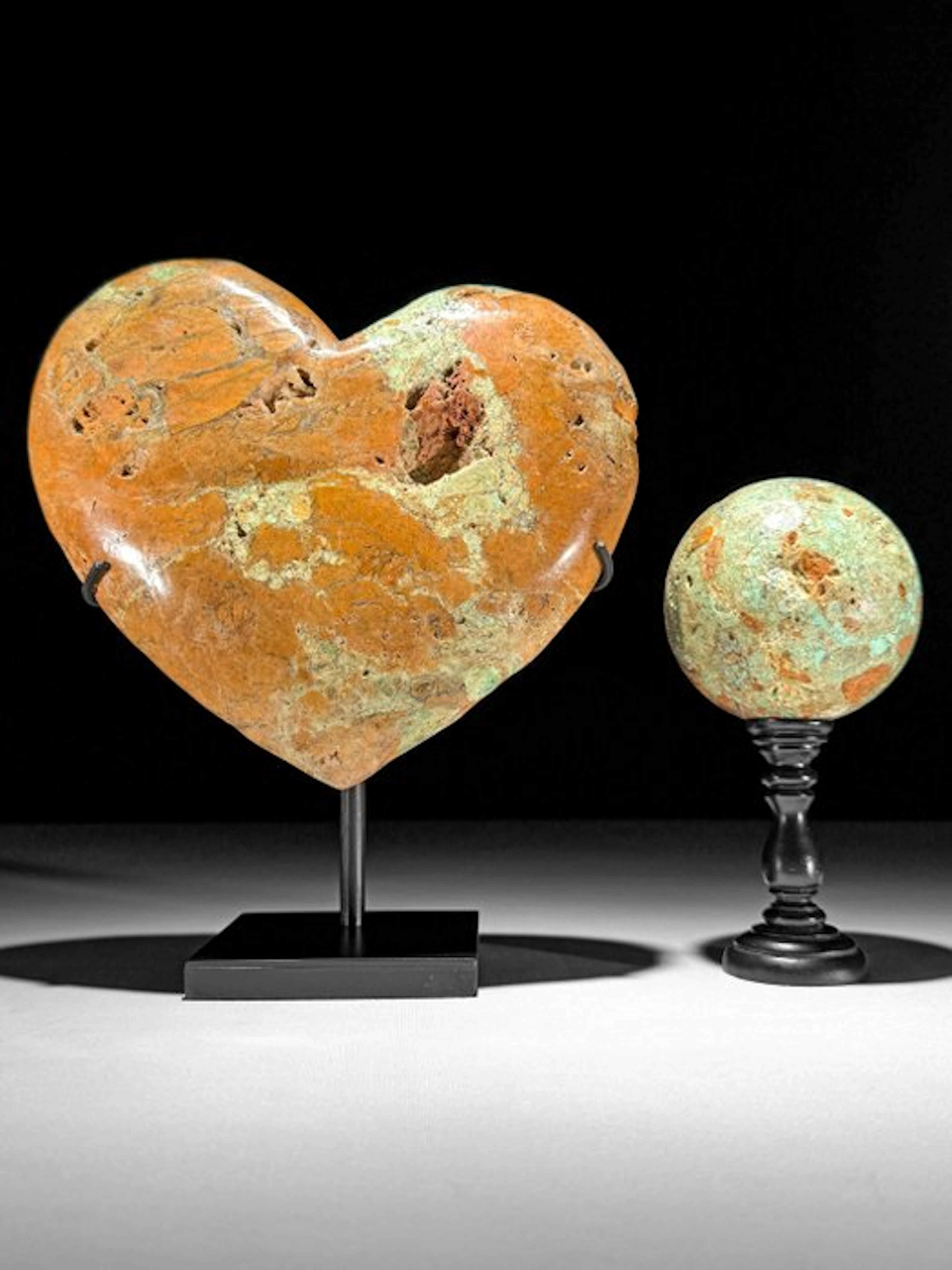 NO RESERVE PRICE - Wonderful Pair of Green Smithsonite...