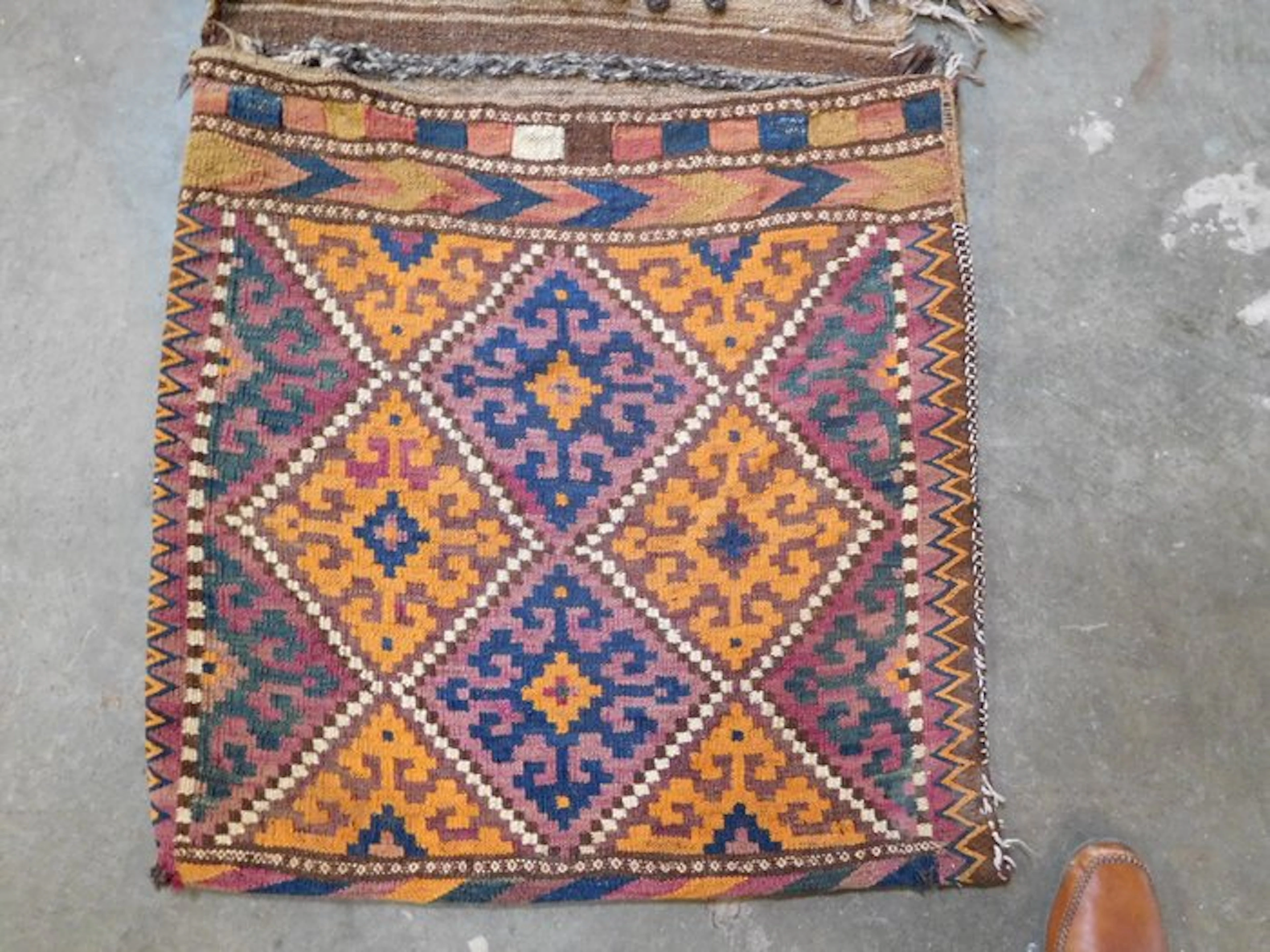 Vintage handwoven double Kilim saddle bag - Wool - Afghanistan - 20th century