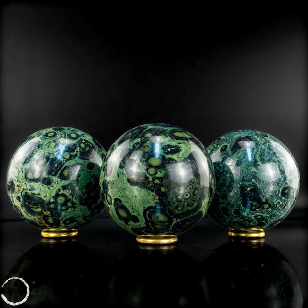 Kambaba Jasper Sphere Set – Fascinating natural art with...