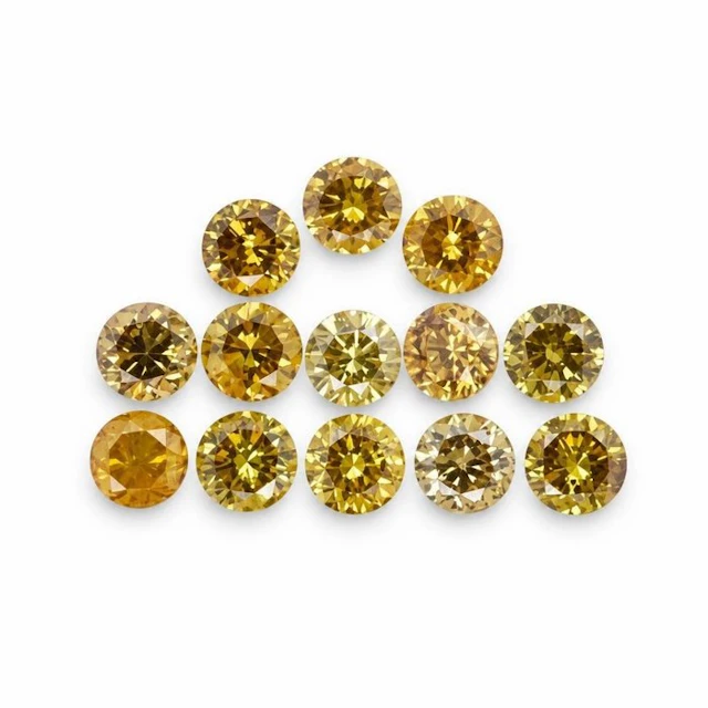 No reserve price - 14 pcs Diamond (Natural coloured)...