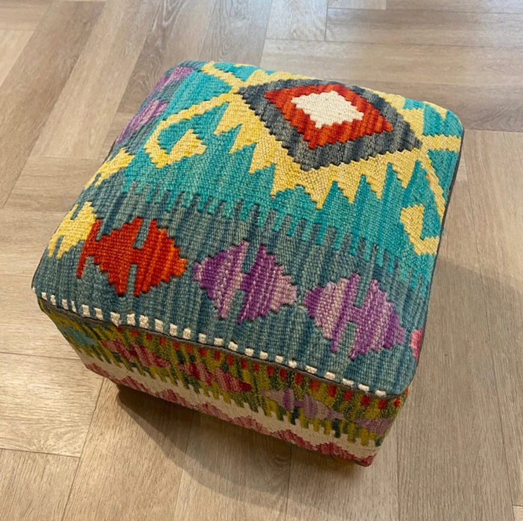 Kelim Pouf (Unused/New) - Kelim - 34 cm - 34 cm