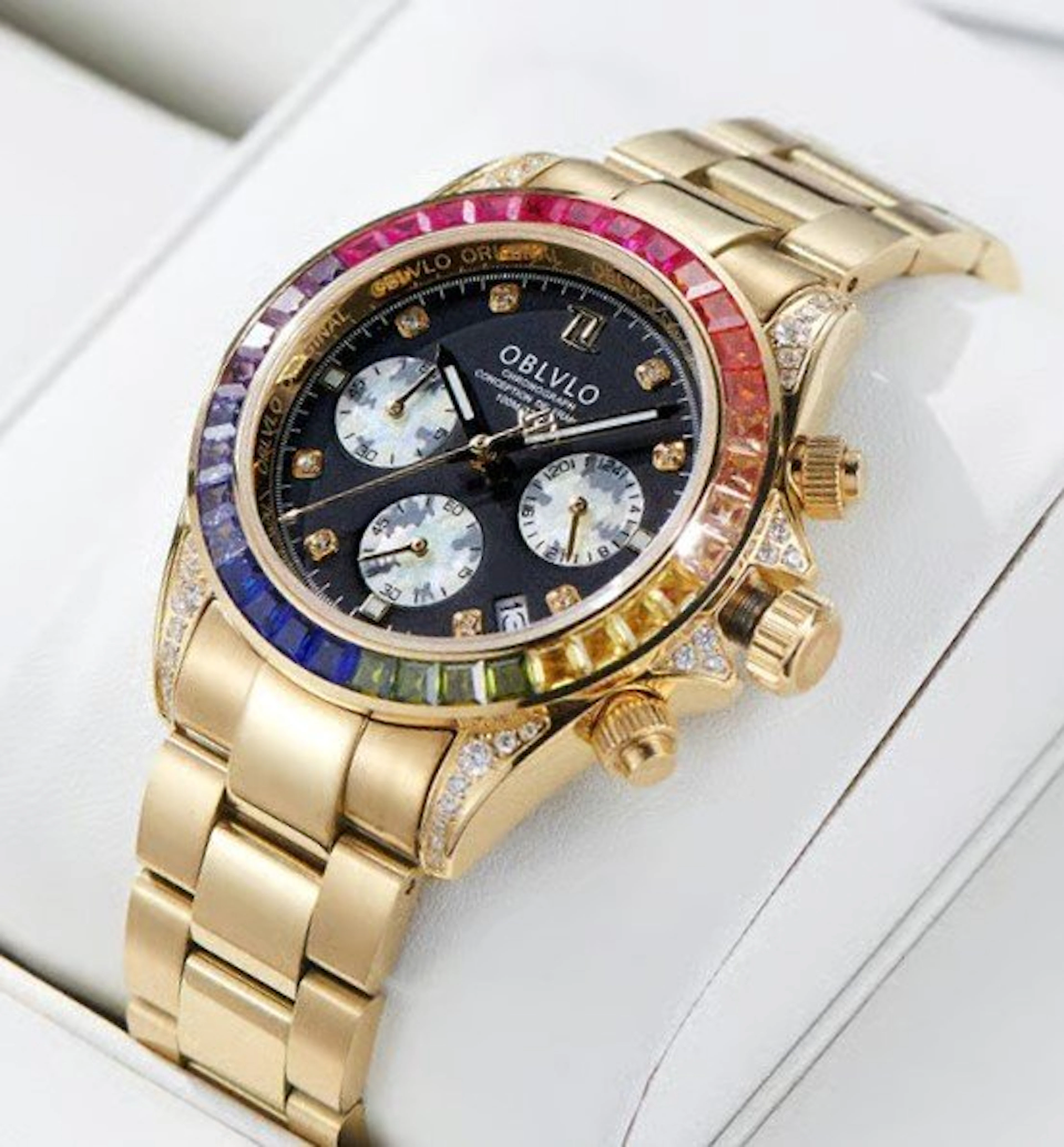 Oblvlo - Mechanical Quartz - Chronograph - Sapphire...