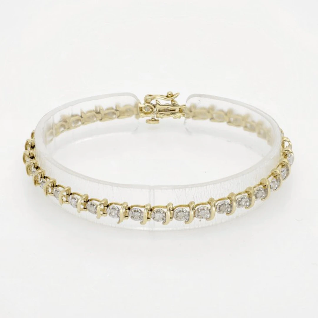Bracelet - 14 kt. Yellow gold Diamond (Natural) - Tennis