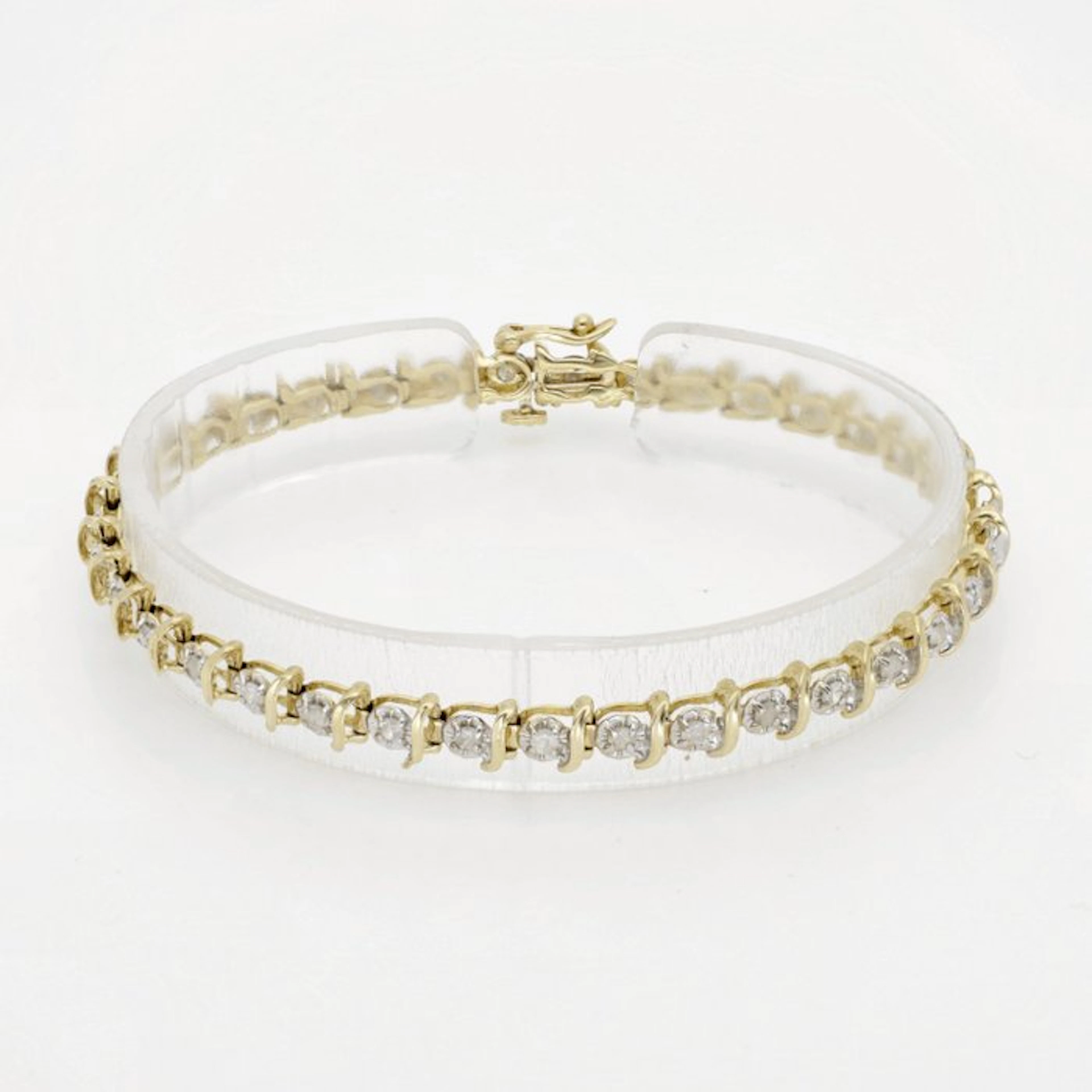 Bracelet - 14 kt. Yellow gold Diamond (Natural) - Tennis