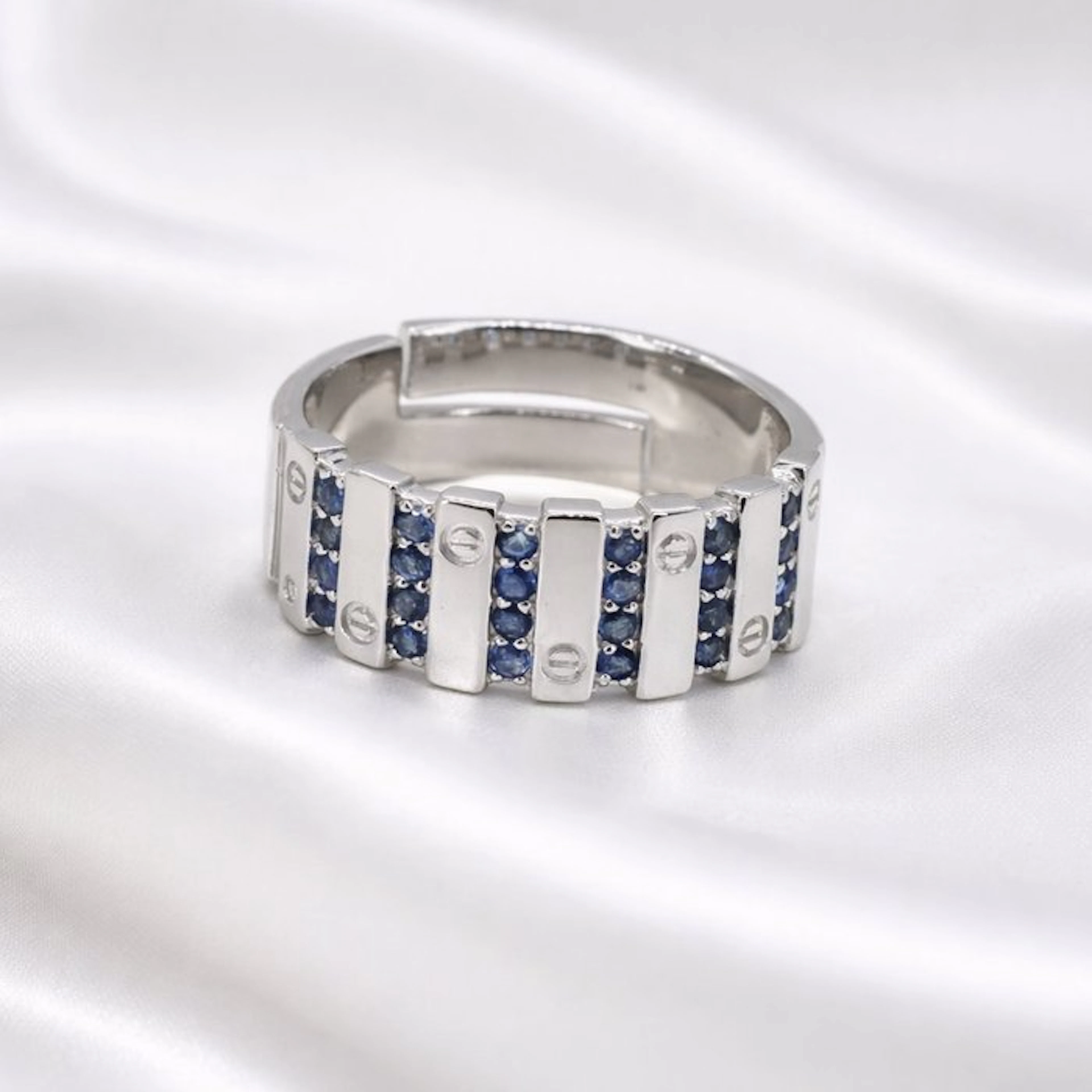 No reserve price - Ring Gold-plated Sapphire - Diamond - 18K Gold Plated