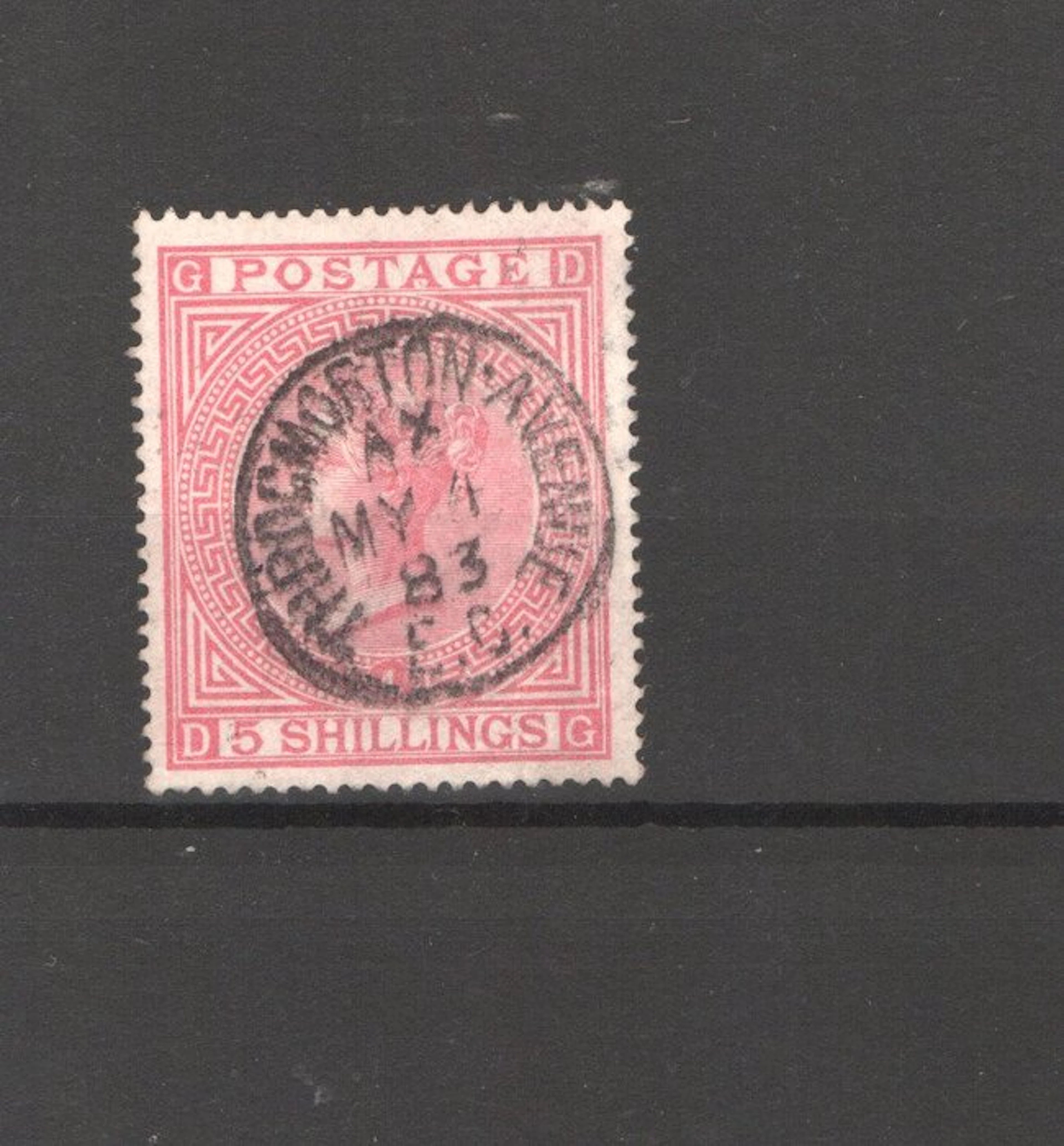 Great Britain 1882 - Great Britain 5 shilling red with watermark anchor used