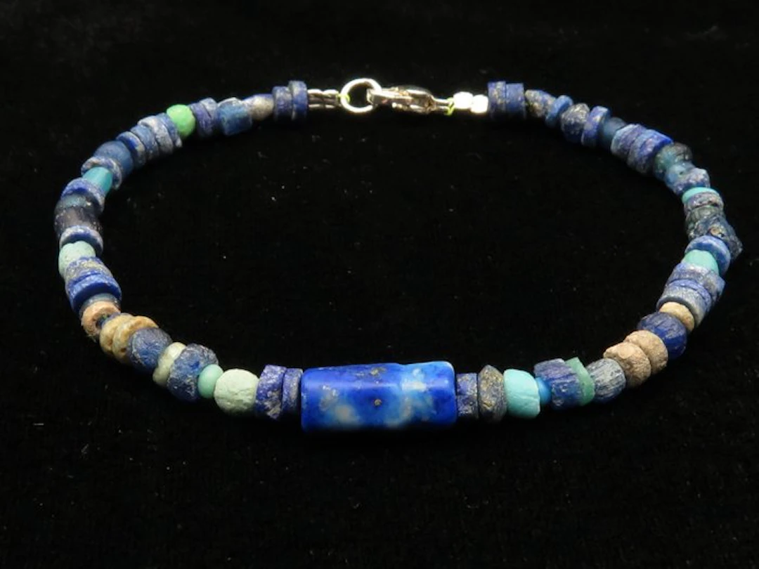 Ancient Bactrian Bracelet made of Lapis beads with Roman...