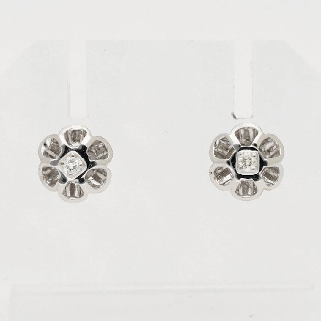 Stud earrings - 14 kt. White gold Diamond (Natural)