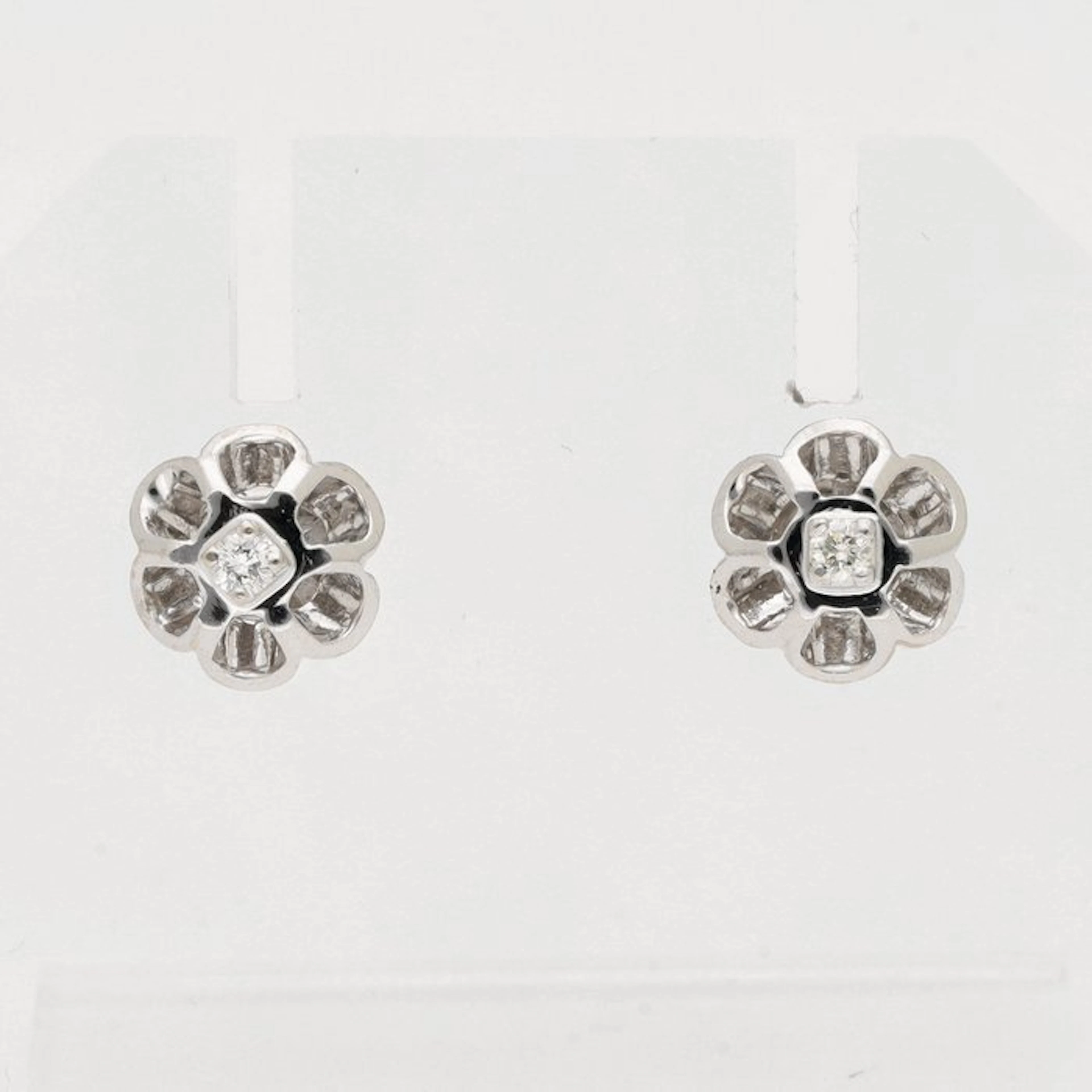 Stud earrings - 14 kt. White gold Diamond (Natural)