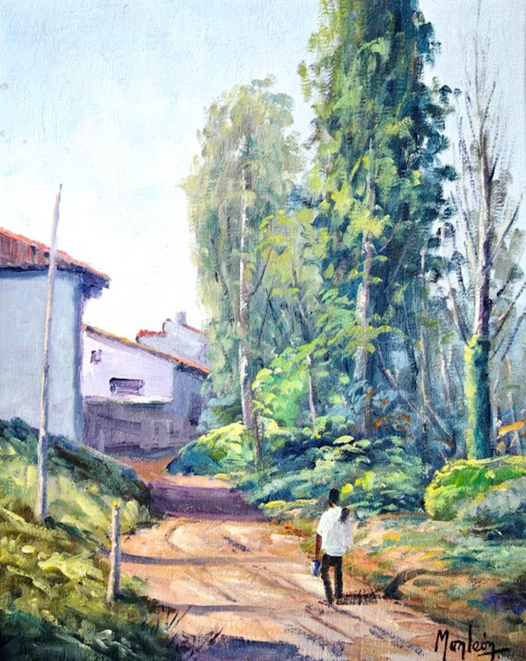 École valencienne (XX), signé Monleón - Le Sentier des souvenirs - NO RESERVE