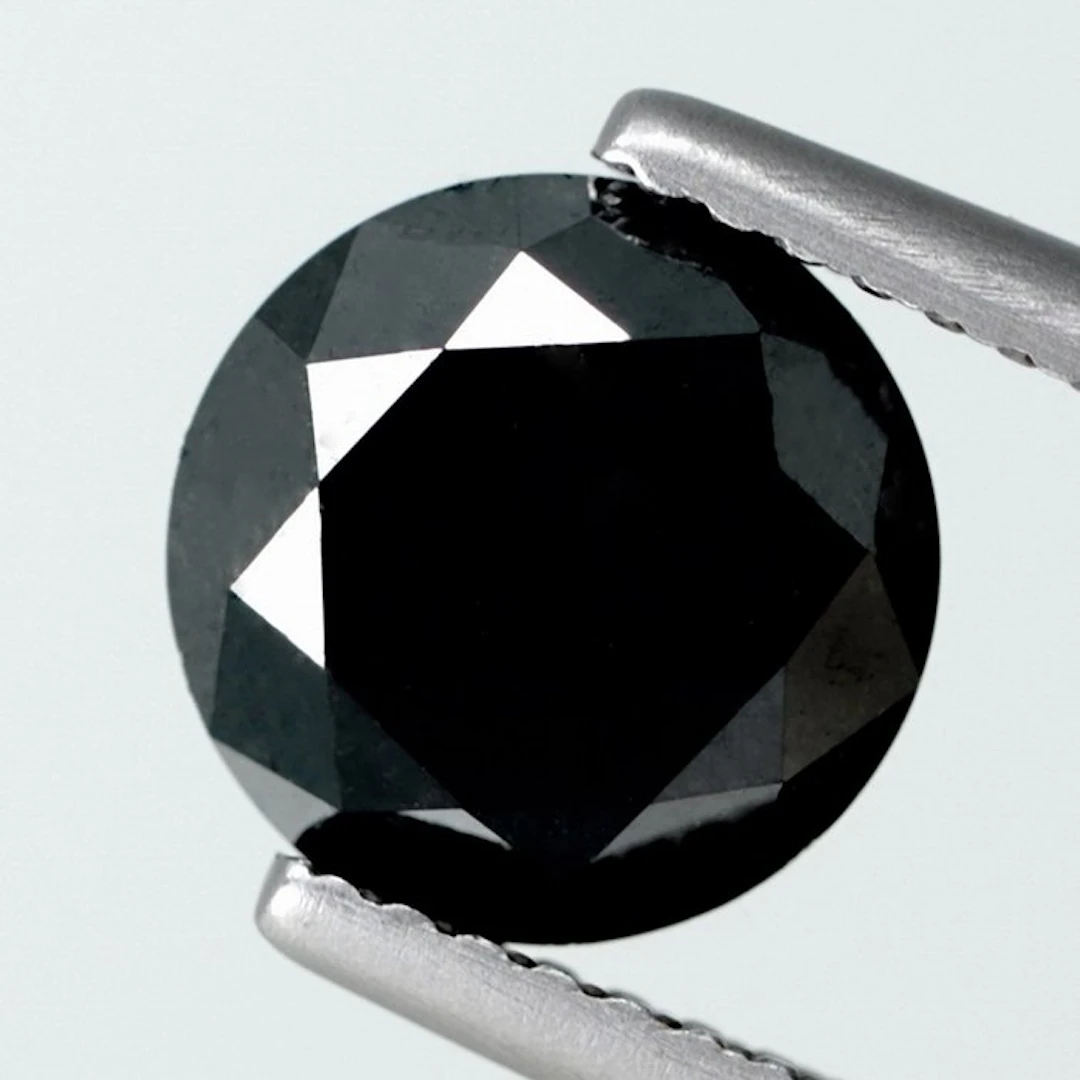 1 pcs Diamond (Colour-treated) - 2.40 ct - Round Black...