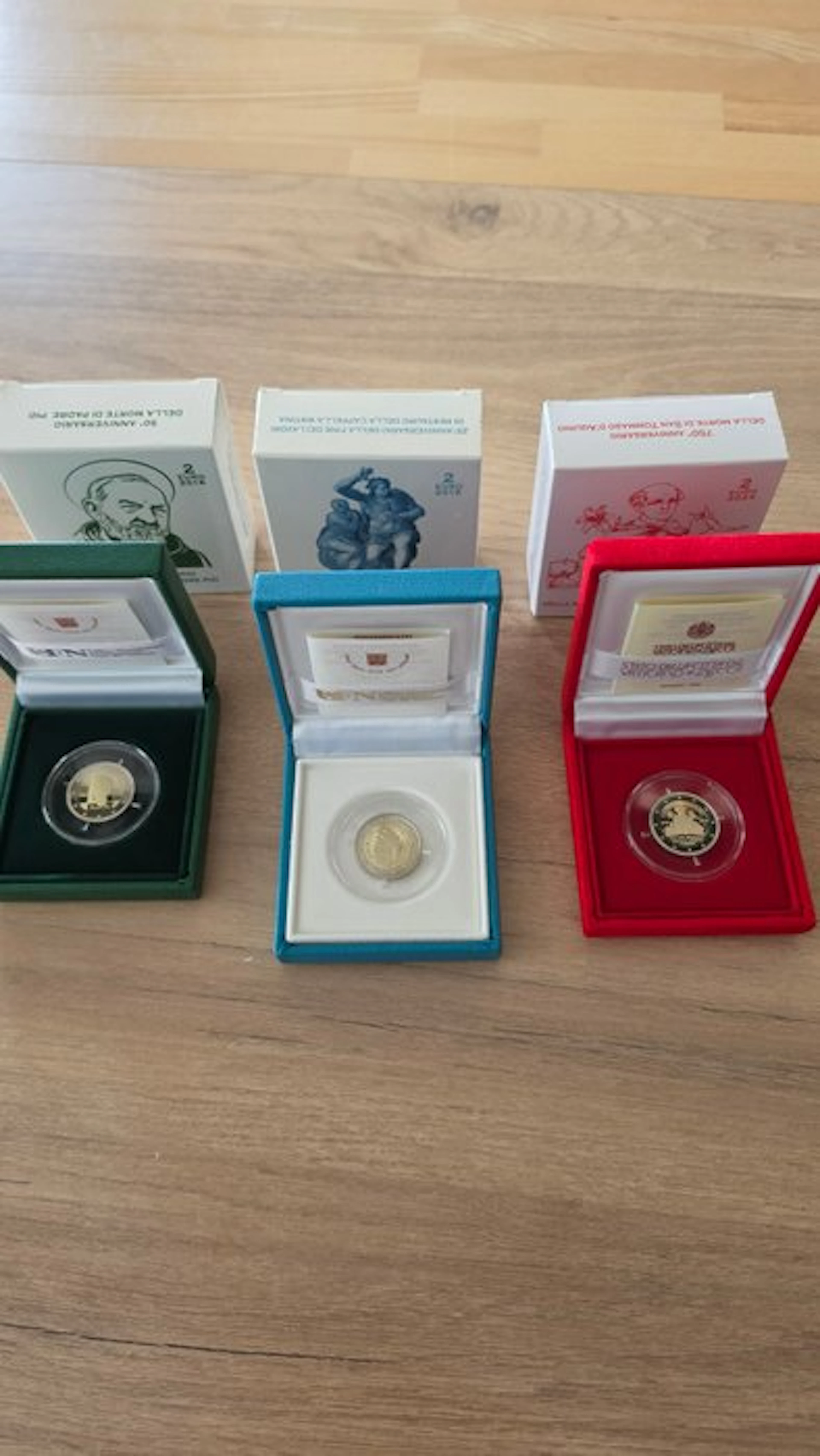 Vatican. 2 Euro 2016/2024 (3 coins) Proof (No reserve price)