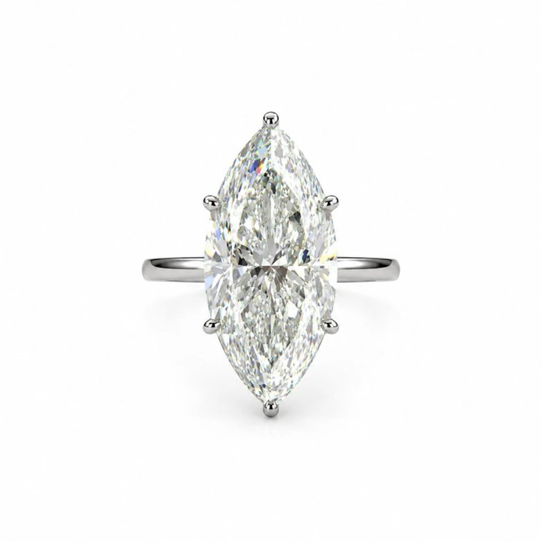 No reserve price - Ring - 14 kt. White gold - 5.07ct. tw. Diamond (Lab-grown)