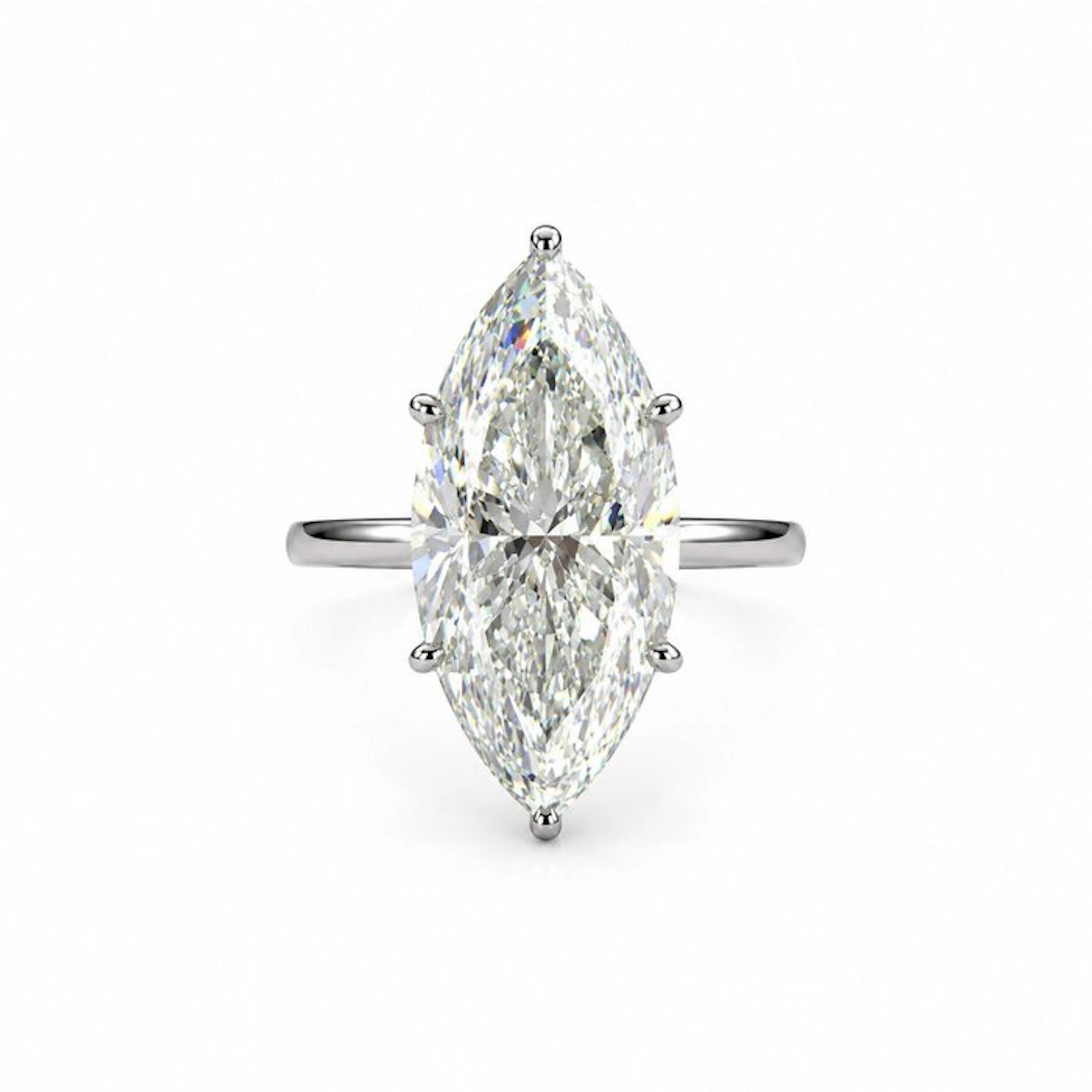 No reserve price - Ring - 14 kt. White gold - 5.07ct. tw. Diamond (Lab-grown)