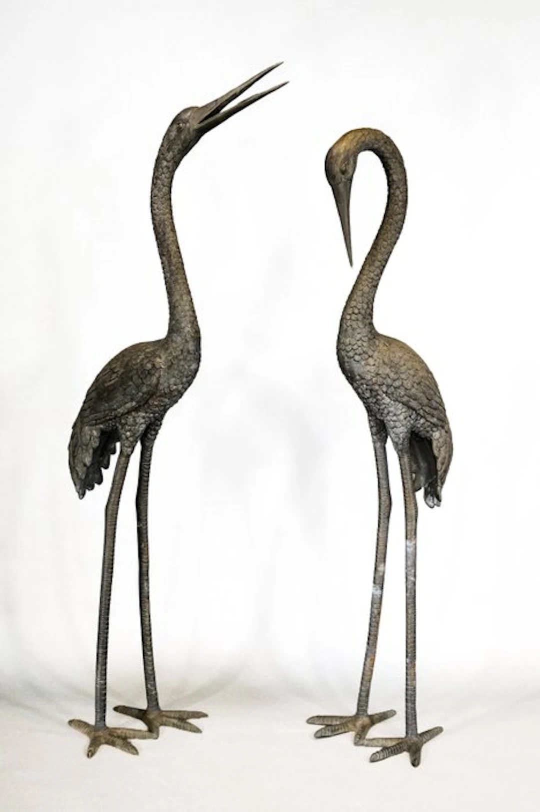 Metal - A monumental pair of Japanese garden ornaments...