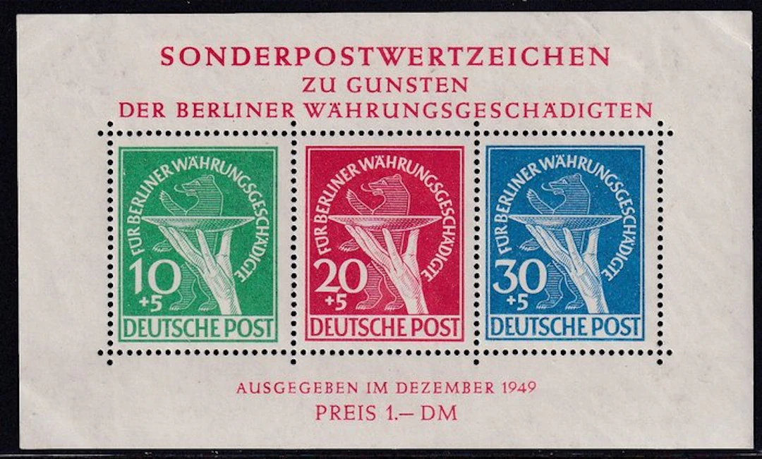 Berlin 1949 - Block edition: For Berlin's currency victims. - Michel: 1