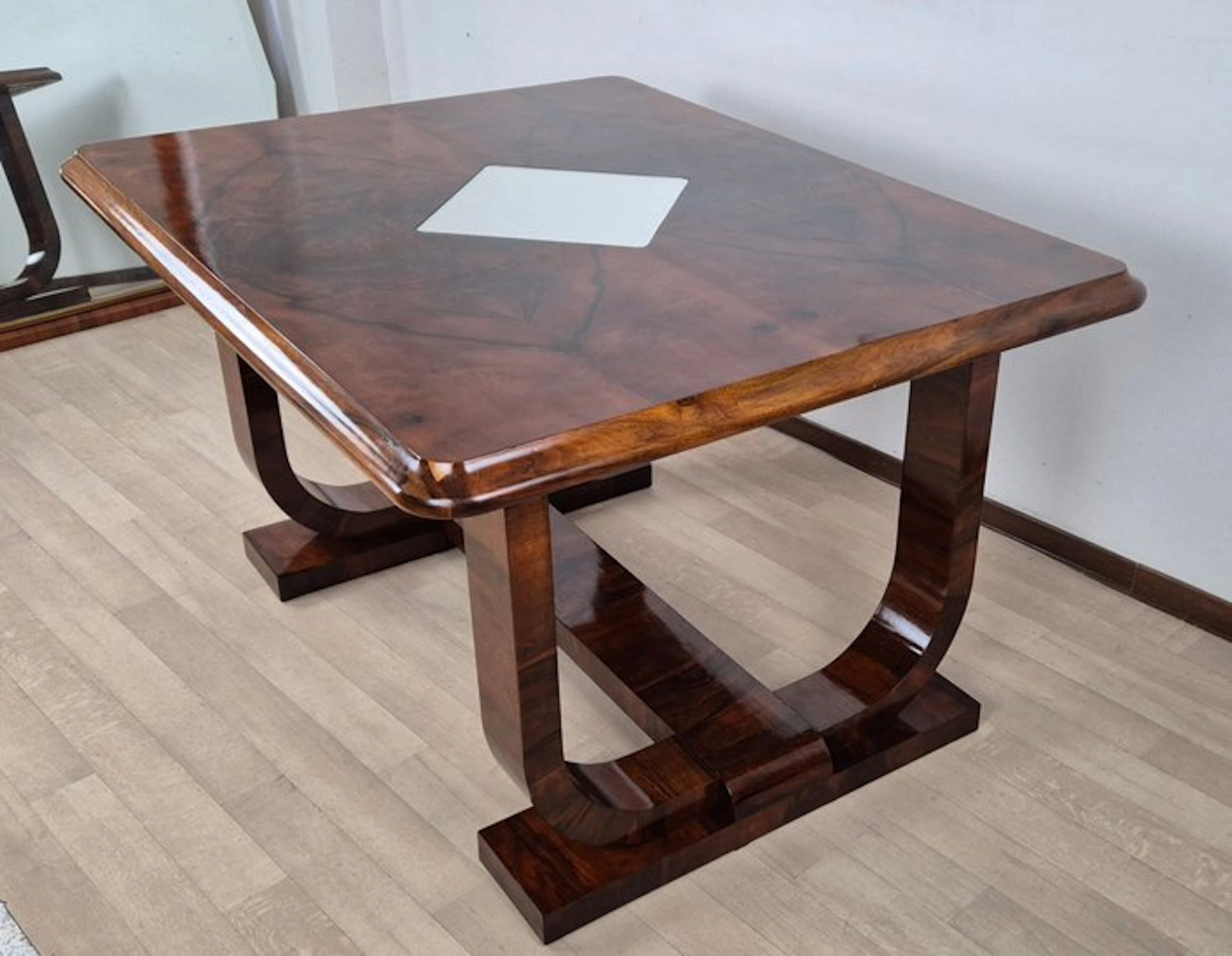 Tavolo Art Déco Veneziano 1930 - Table - Walnut Burl - Mirror