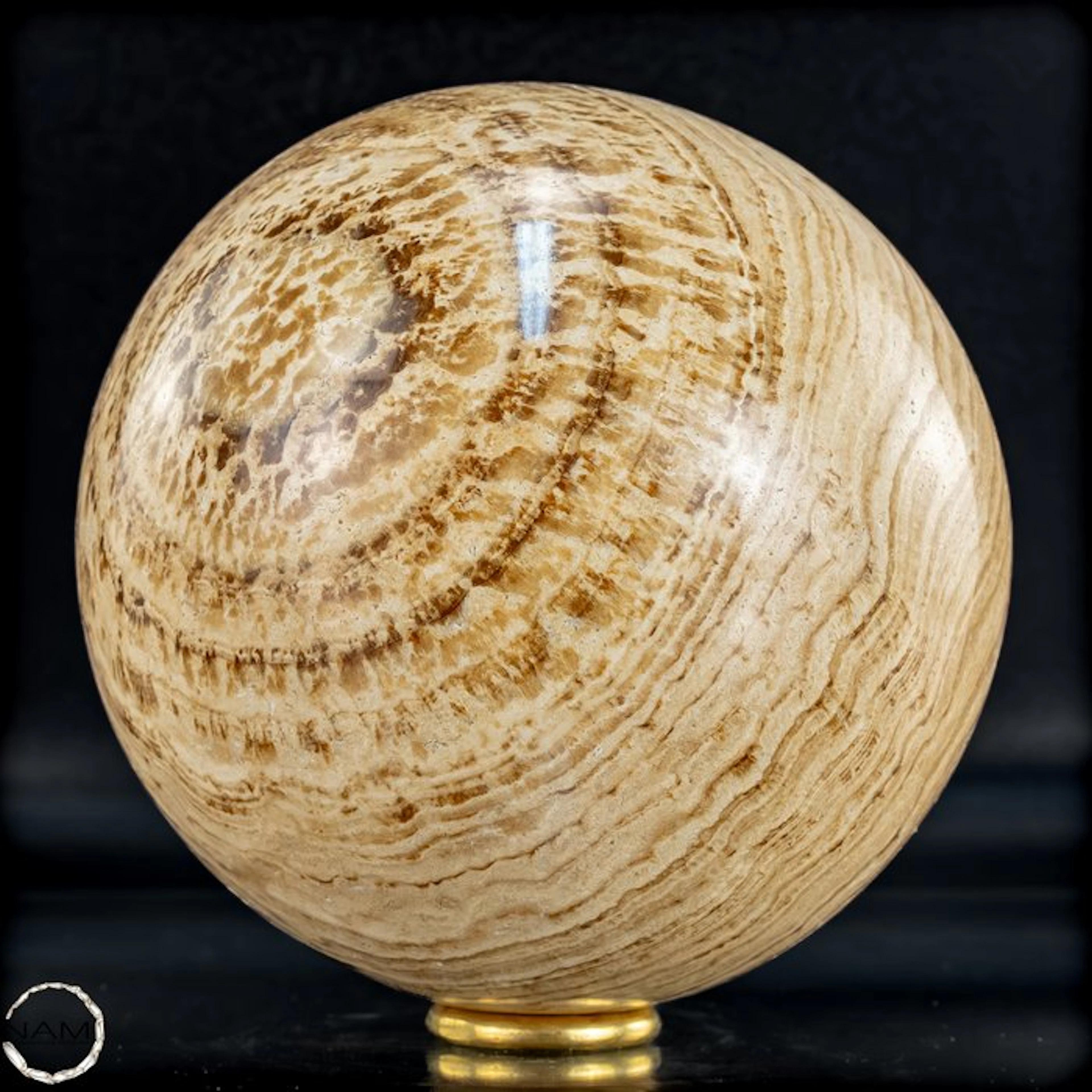 Very Rare Black Aragonite Sphere, From Pakistan- 1682.18 g
